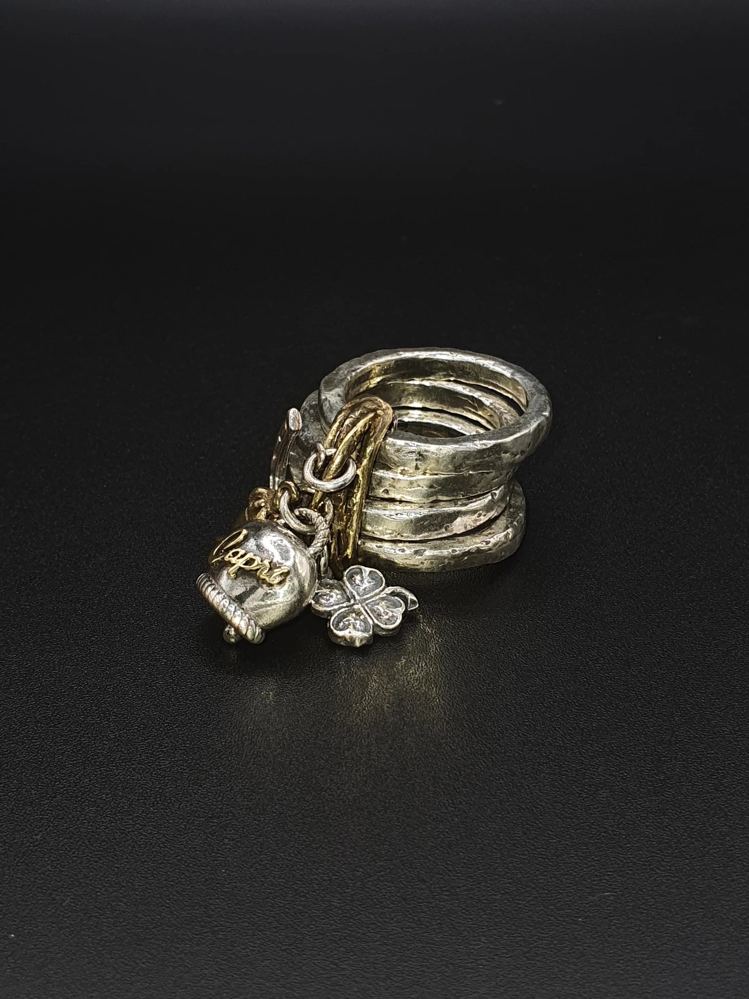 Anello In Argento 925 Capri Con Campanella a 4 Fasce Separate A249