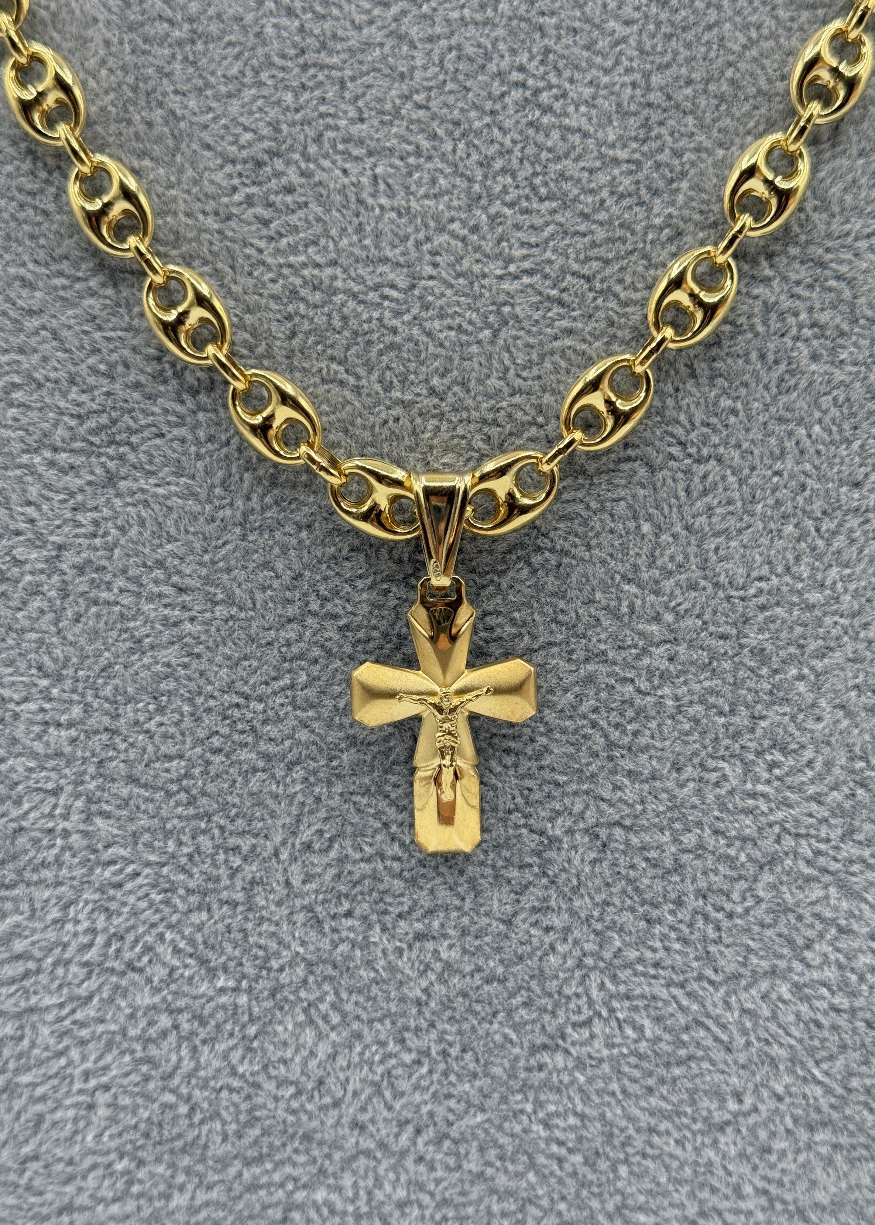 Collana Maglia Marinara Con Ciondolo Crocifisso