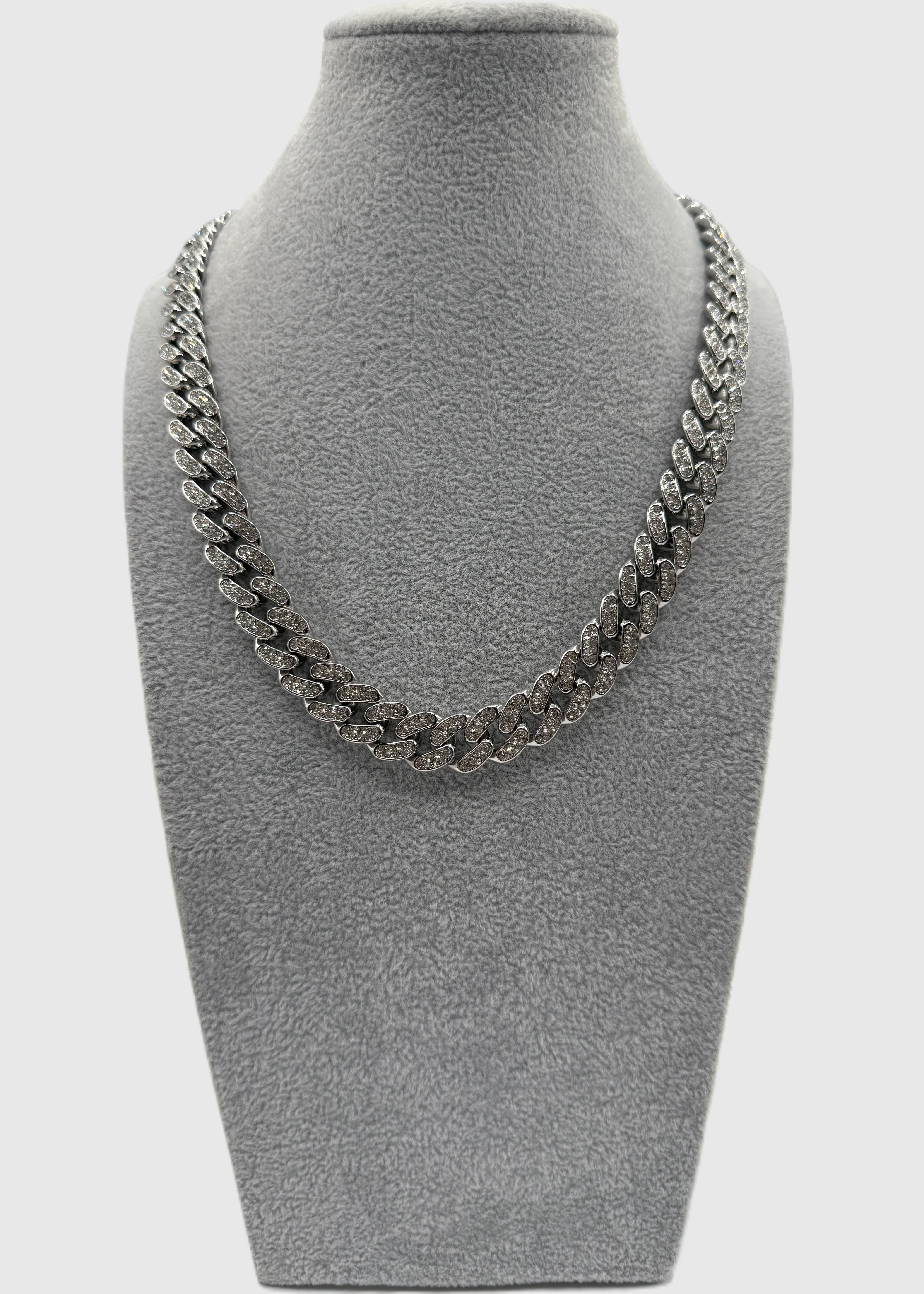 Collana Uomo Acciaio Cuban Link Zirconata
