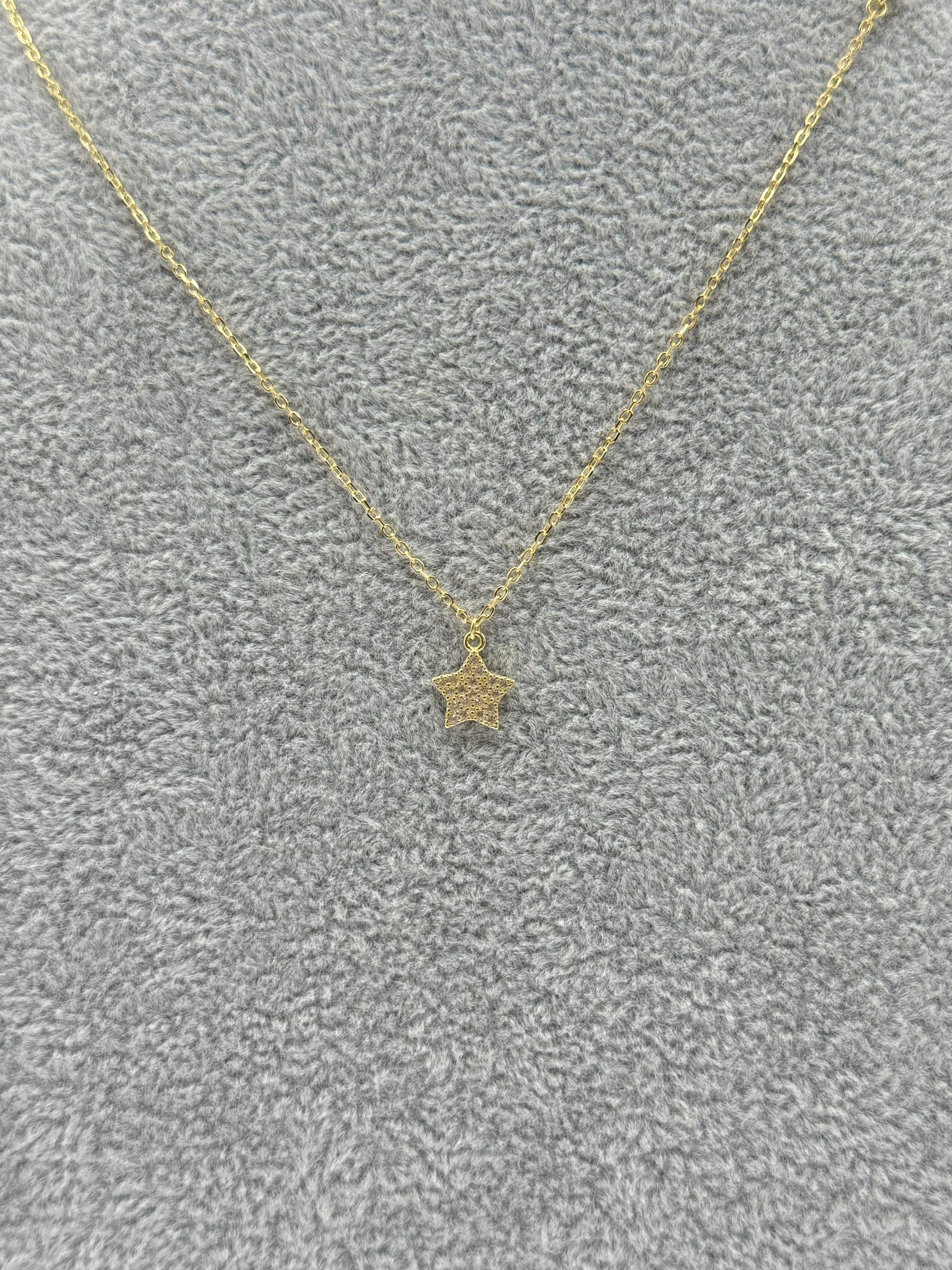 Collana Argento925 Con Ciondolo Stella Zirconata