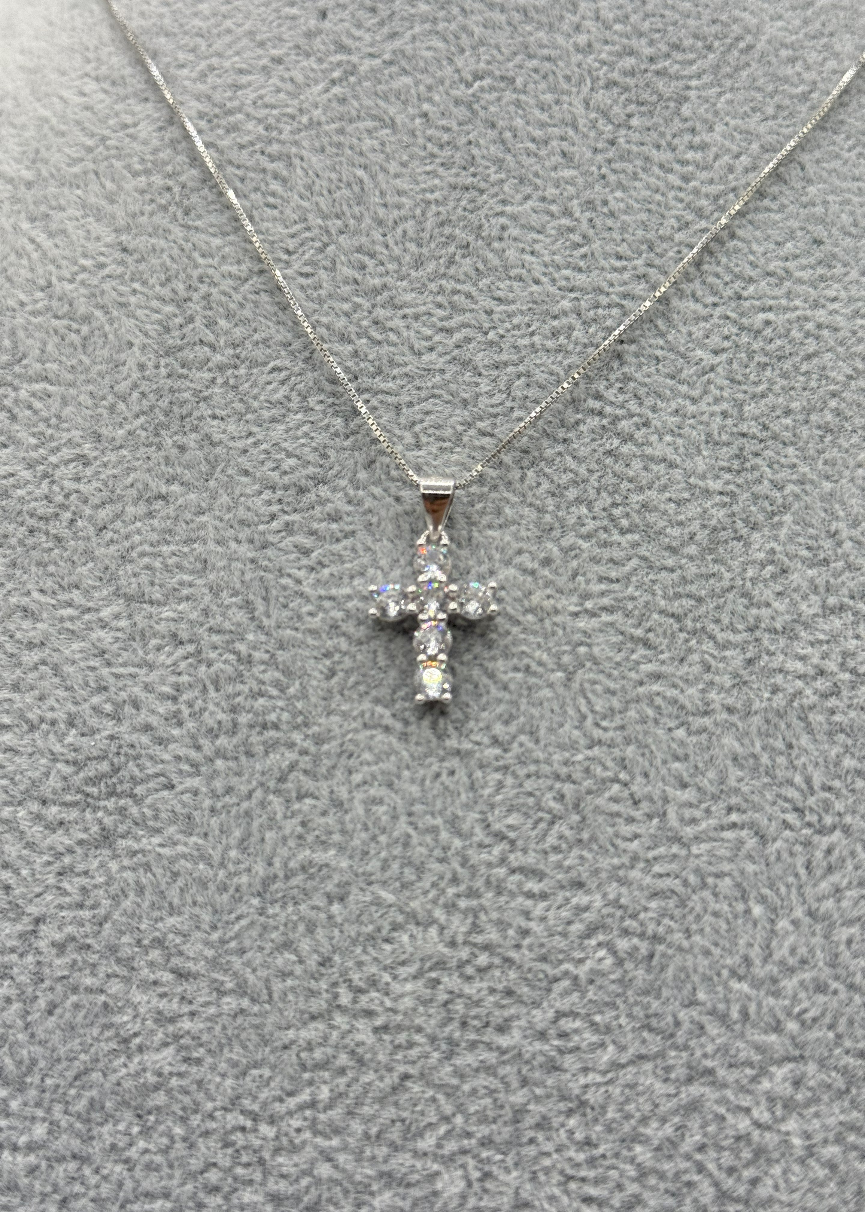 Collana Argento925 Con Ciondolo Crocifisso Zirconato Art.P20/24