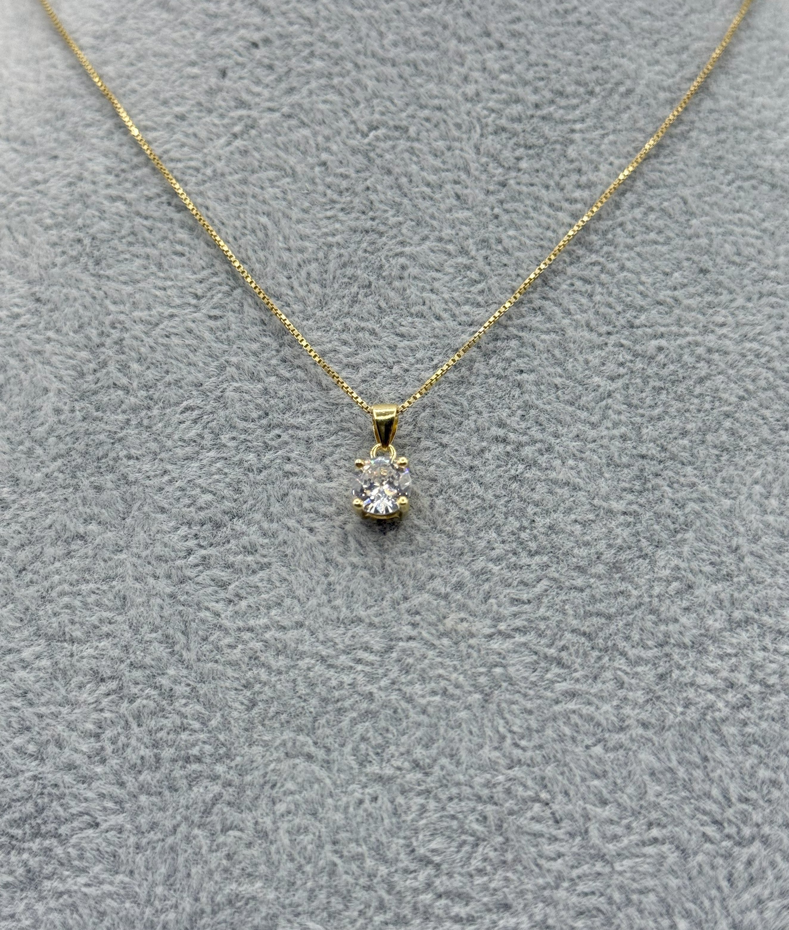 Collana Argento925 Dorata Con Ciondolo Zirconato Art.P1/1C6