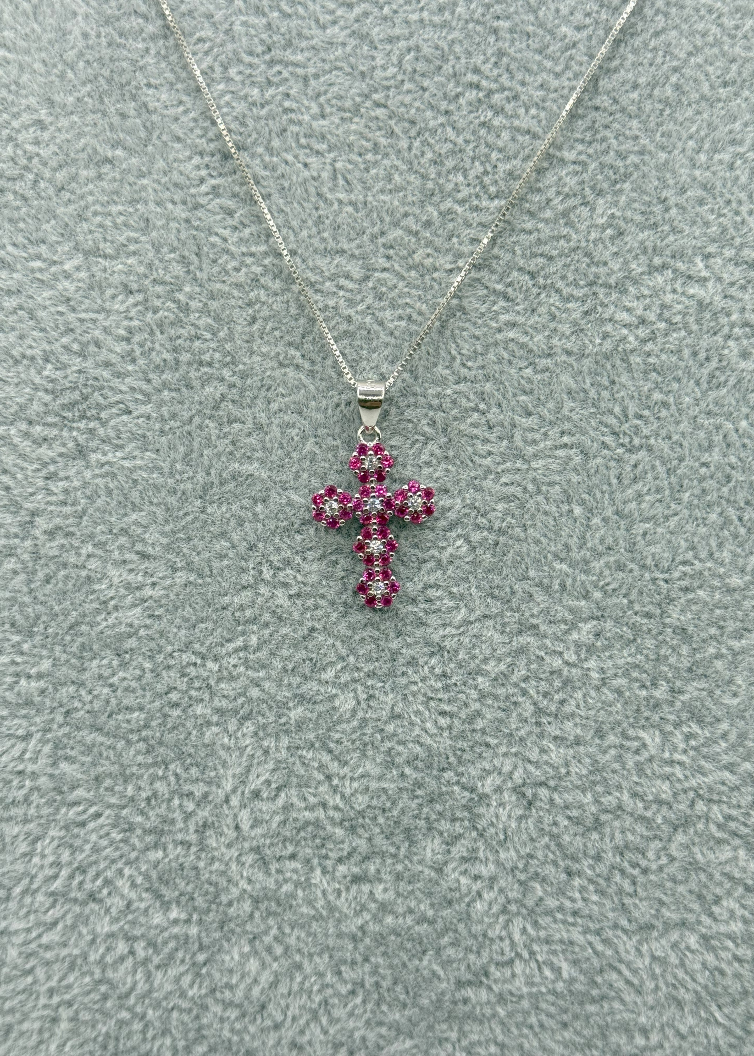 Collana Argento925 Con Ciondolo Crocifisso Zirconato Art.P20/79