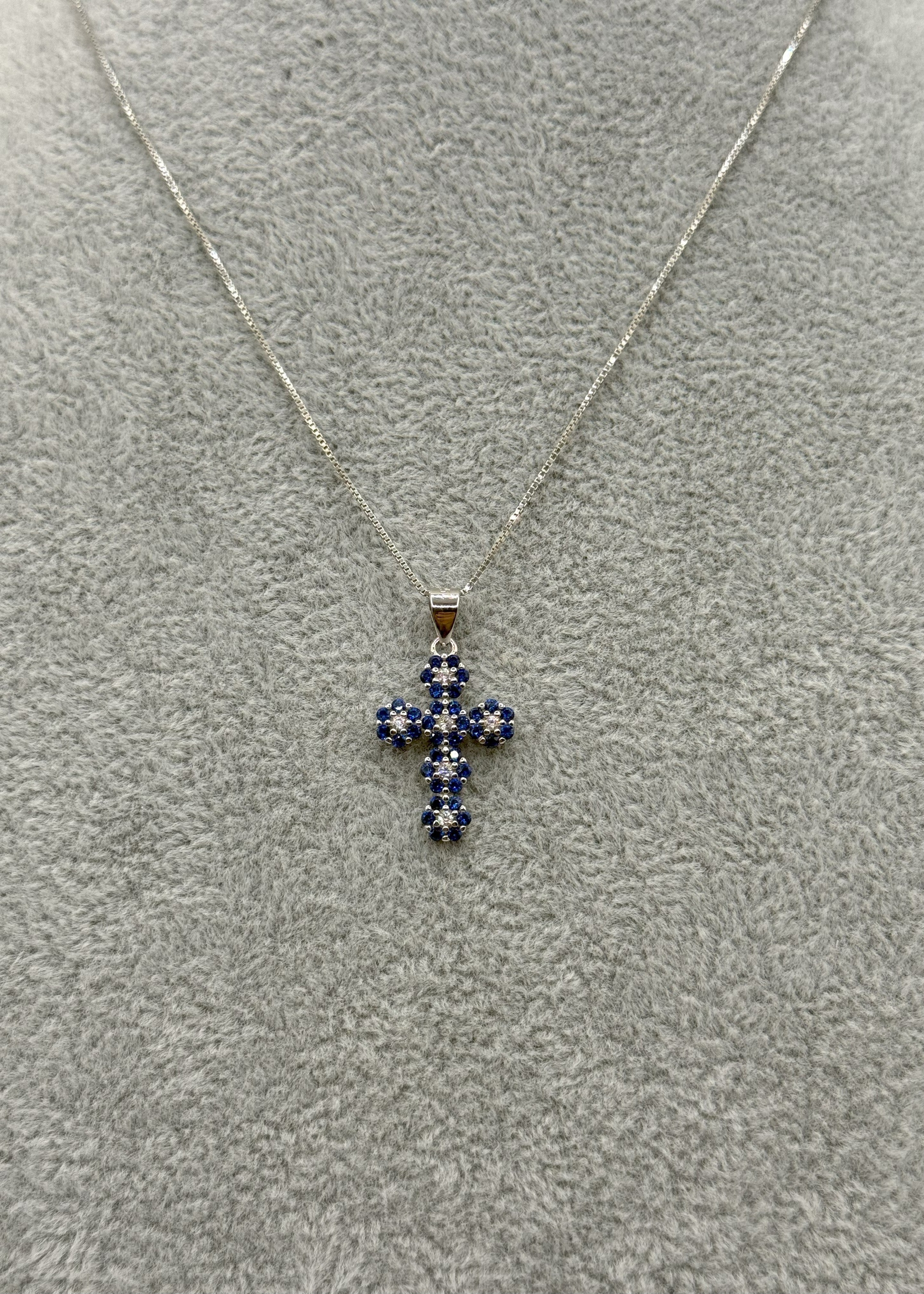 Collana Argento925 Con Ciondolo Crocifisso Zirconato Art.P20/79