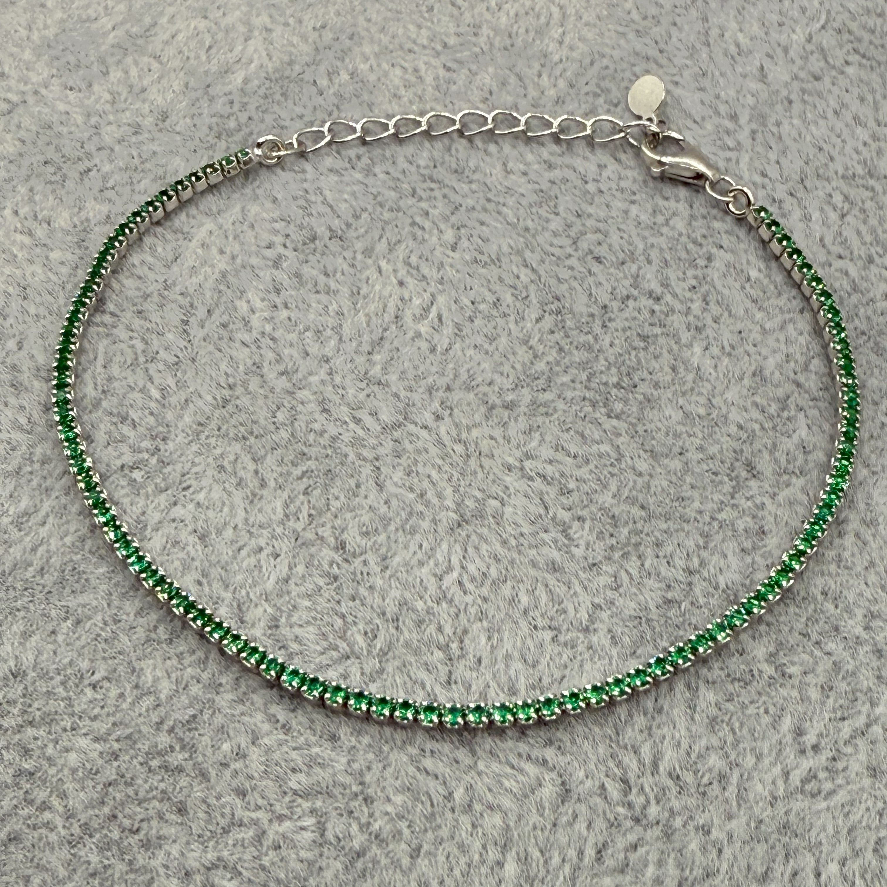 Bracciale Argento925 Tennis Verde Smeraldo