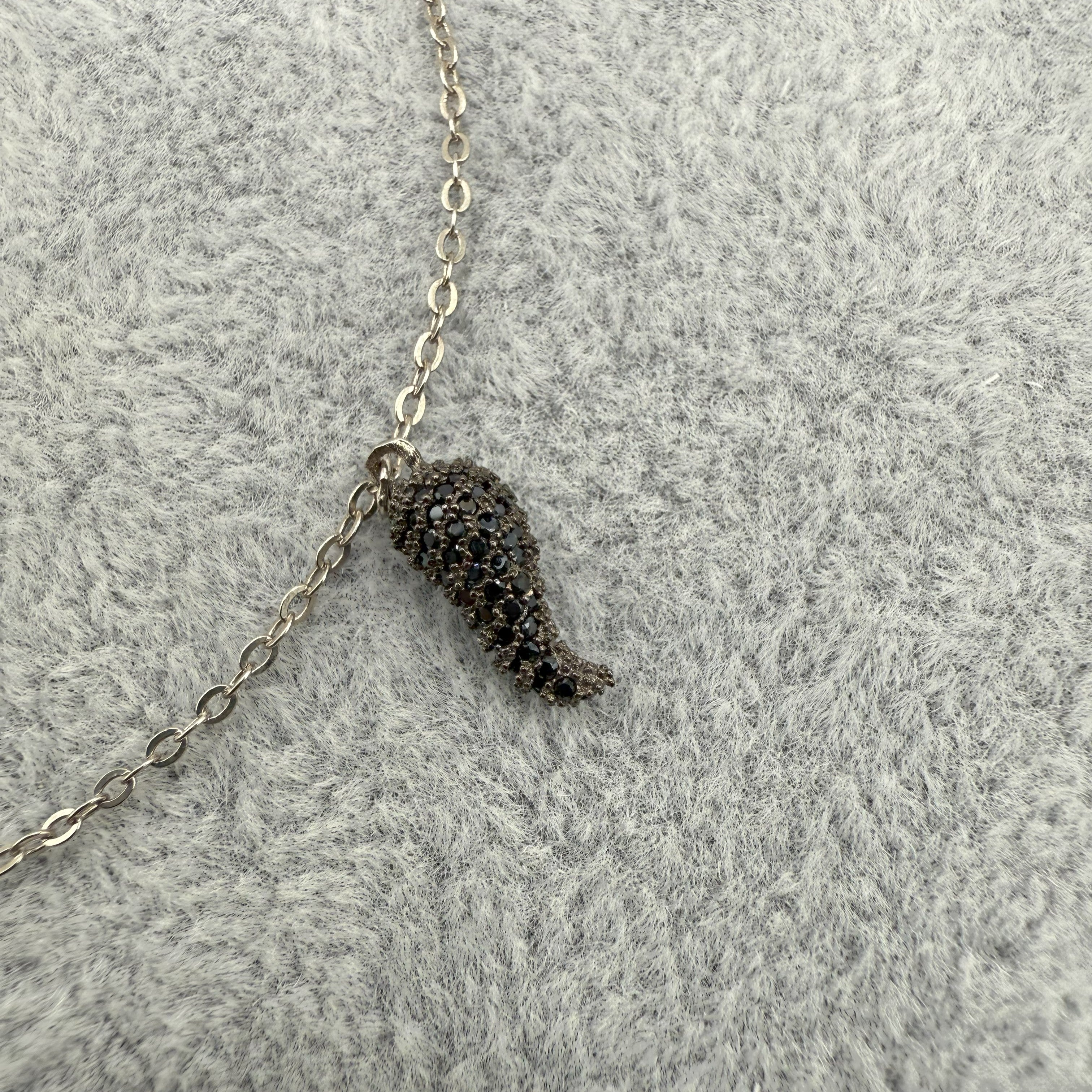 Bracciale Argento925 Con Cornetti Neri Zirconati Art.Cr2