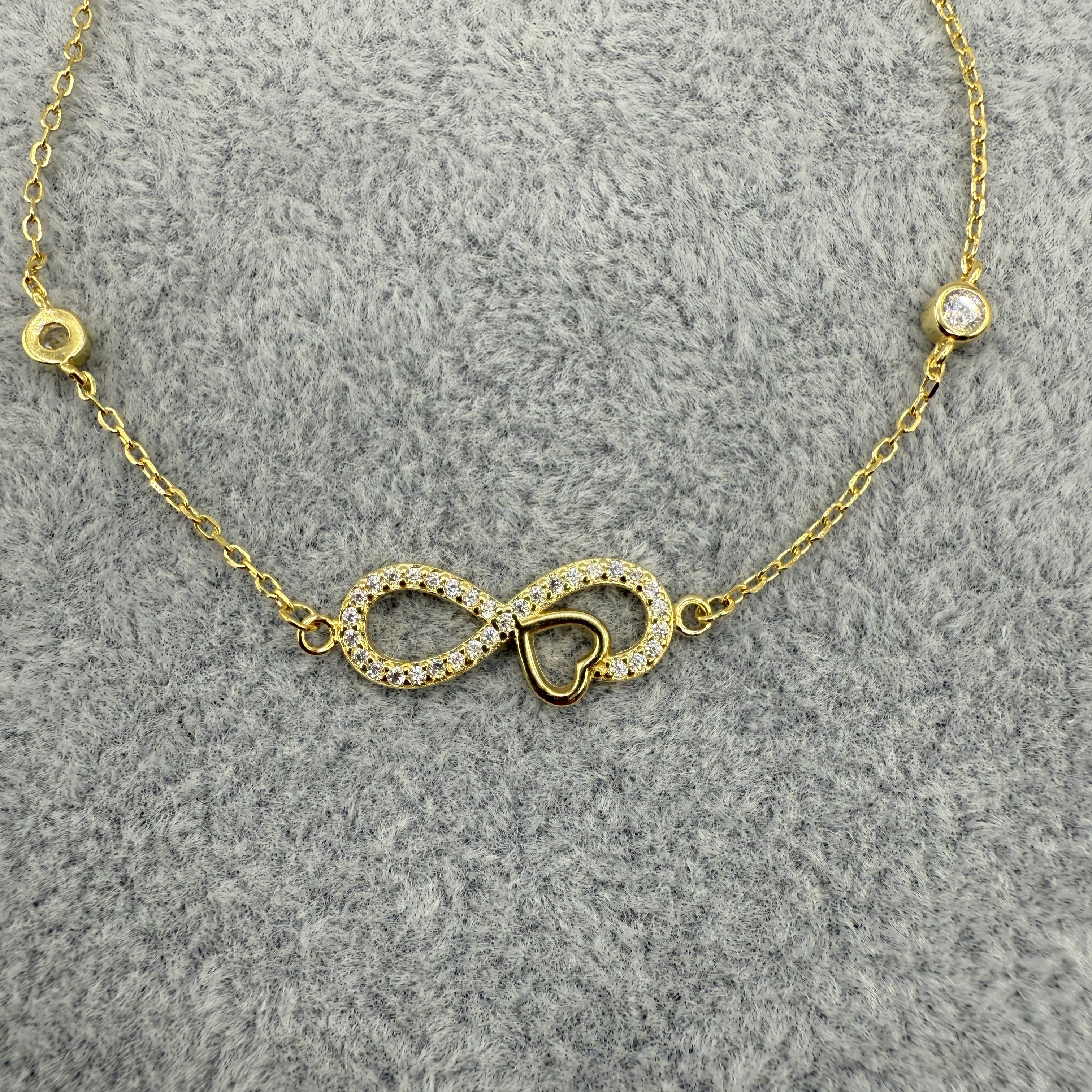 Bracciale Argento925 Dorato Con Simbolo Infinito Zirconato Art.Br52/19C