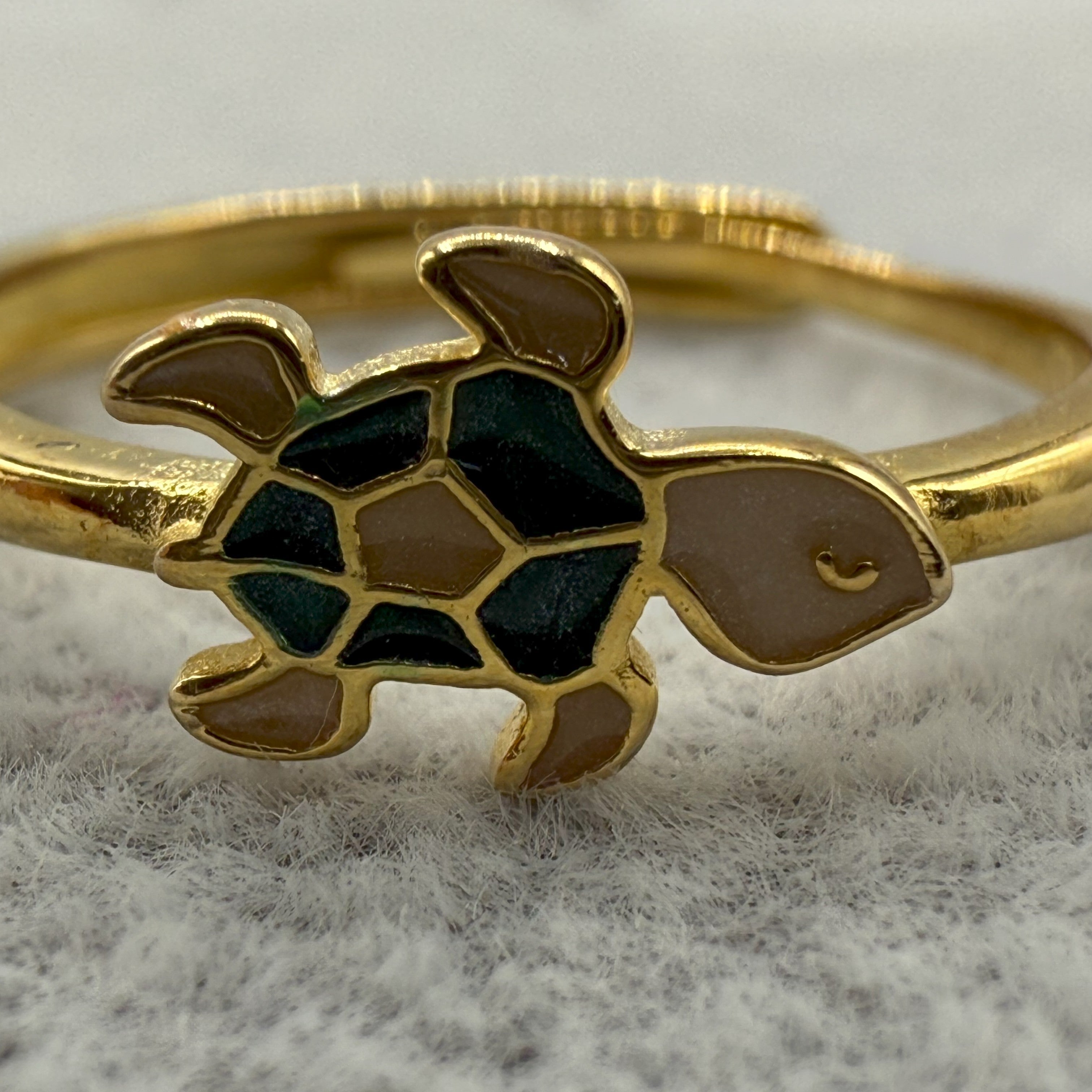 Anello Argento925 Dorato Fantasia Tartaruga Art.7855