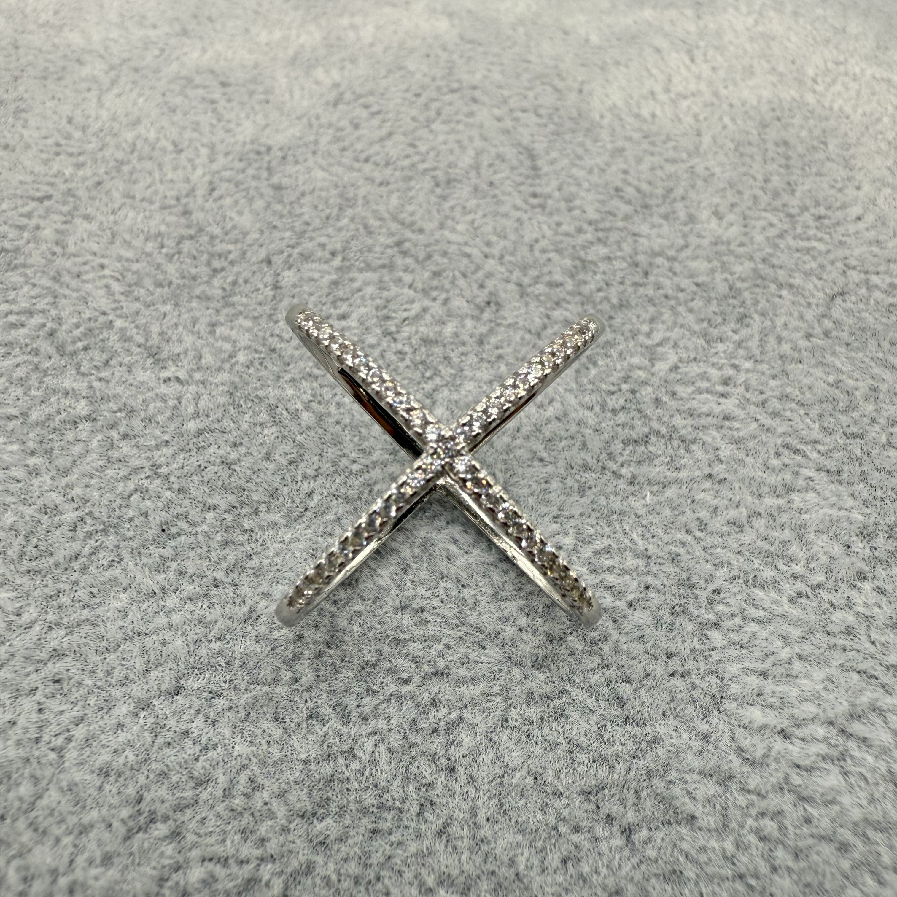 Anello Argento925 Sdoppiato Con Zirconi Art. AZ1