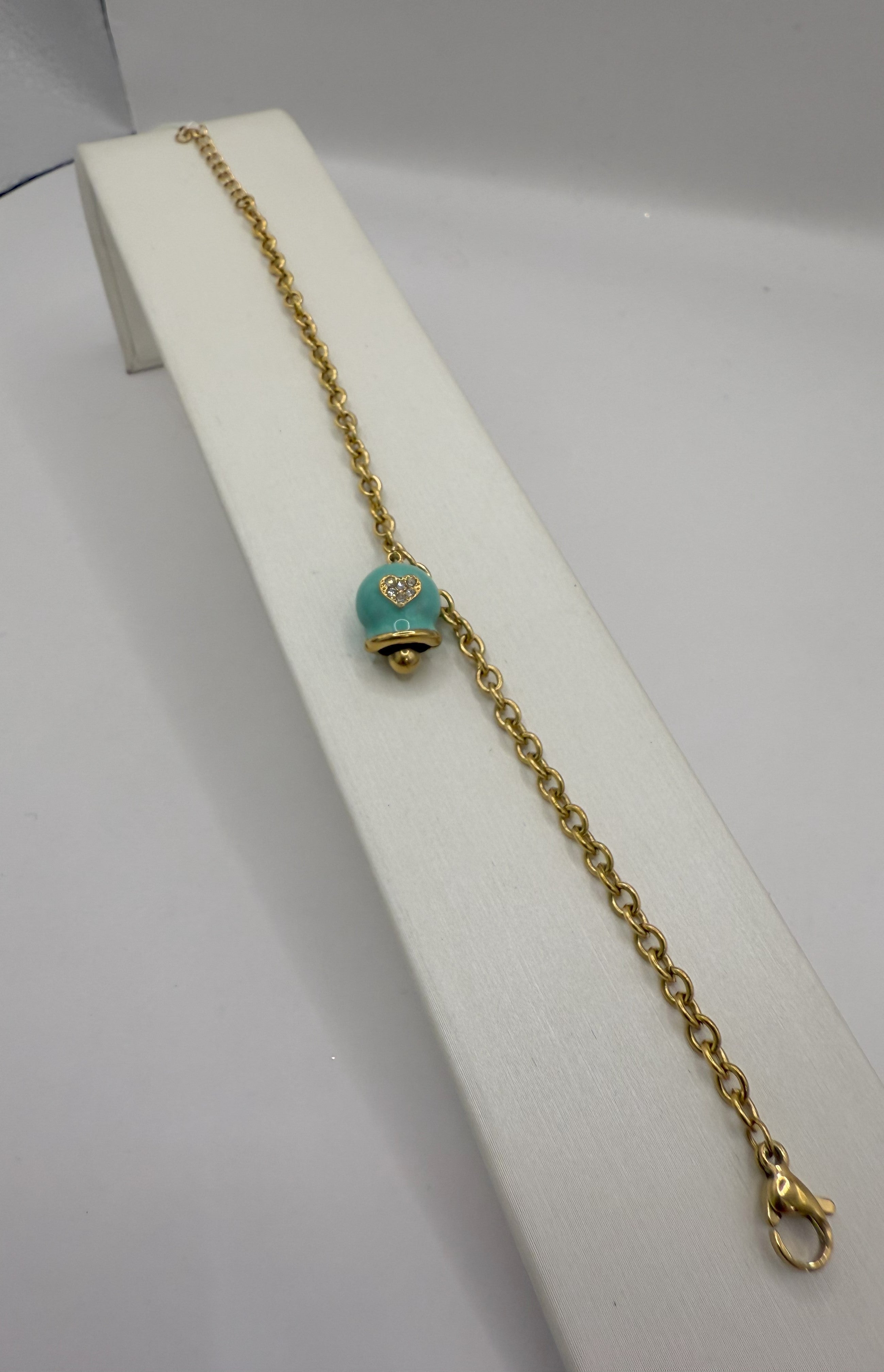 Bracciale In Acciaio Con Campanella Vari Colori Con Zirconi