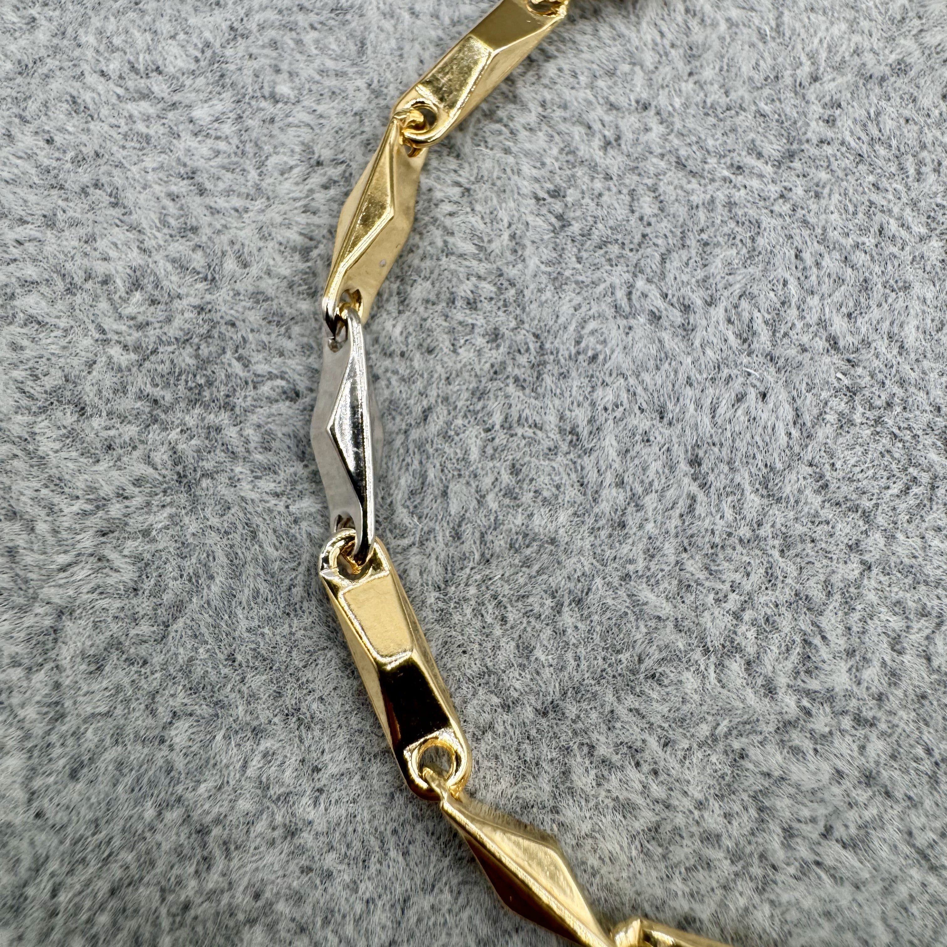 Bracciale Uomo Bicolore Fantasia Rombi Argento 925