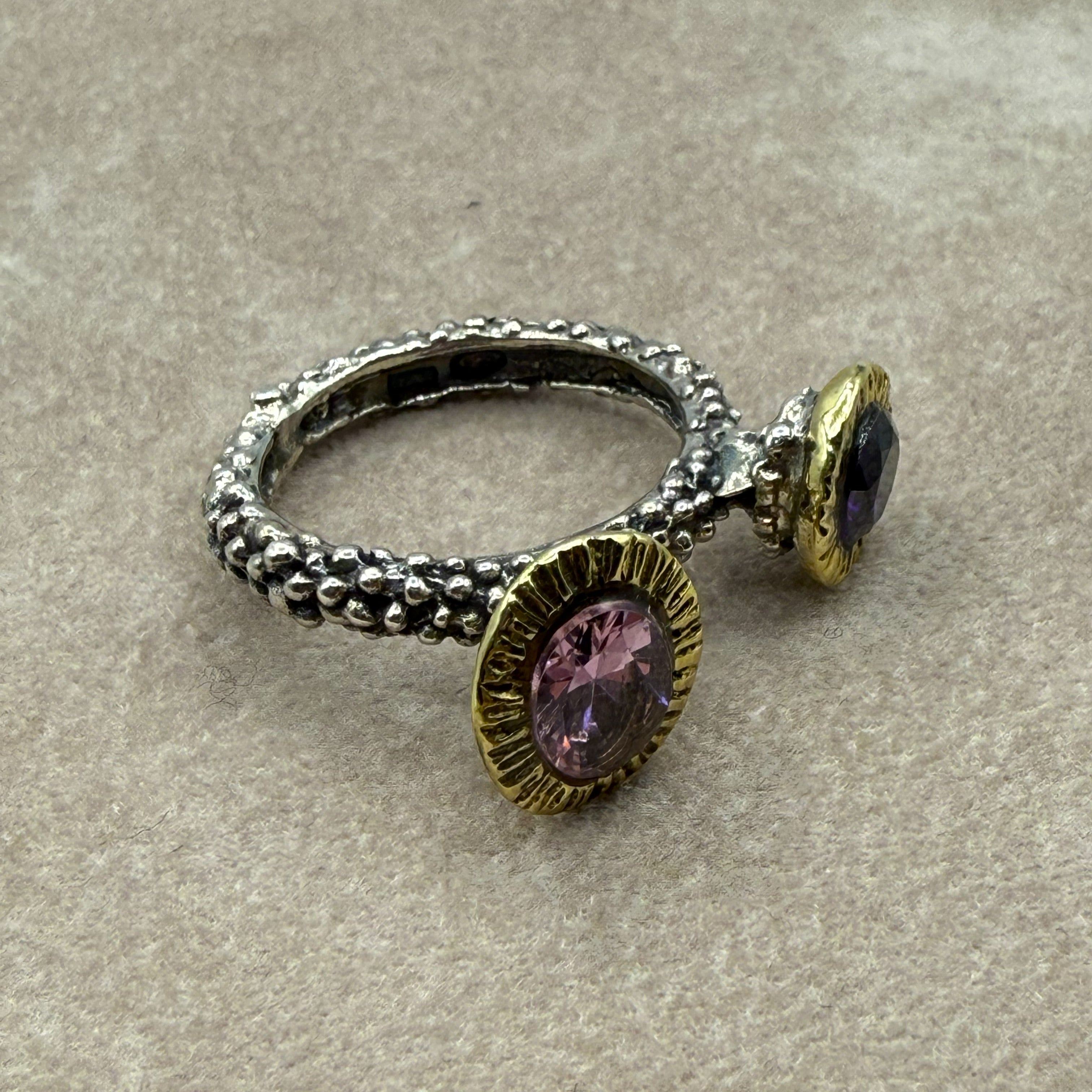 Anello In Argento 925 Con Pietre Centrali A150