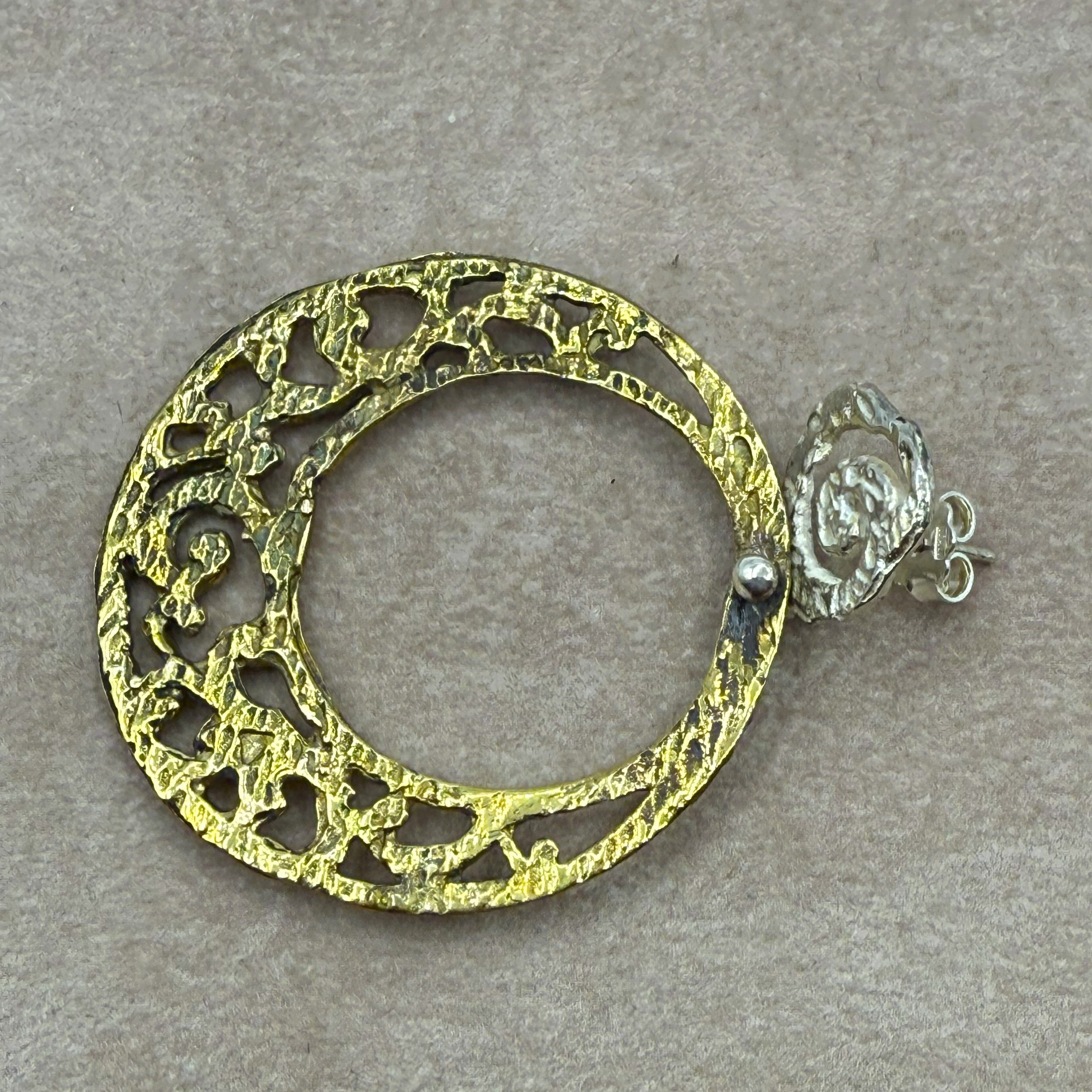 Orecchini Argento 925 Battuti circolari 012