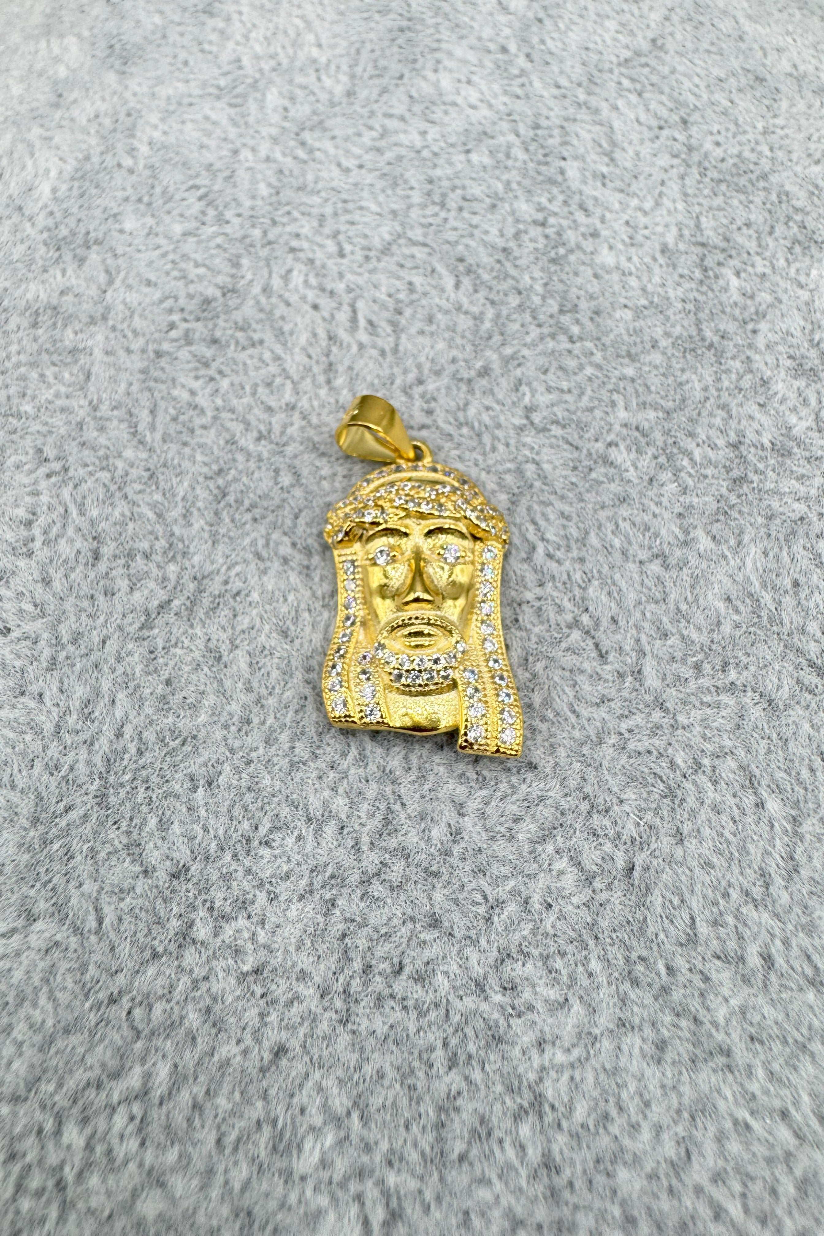 Ciondolo Gesù Argento925 Dorato Zirconato