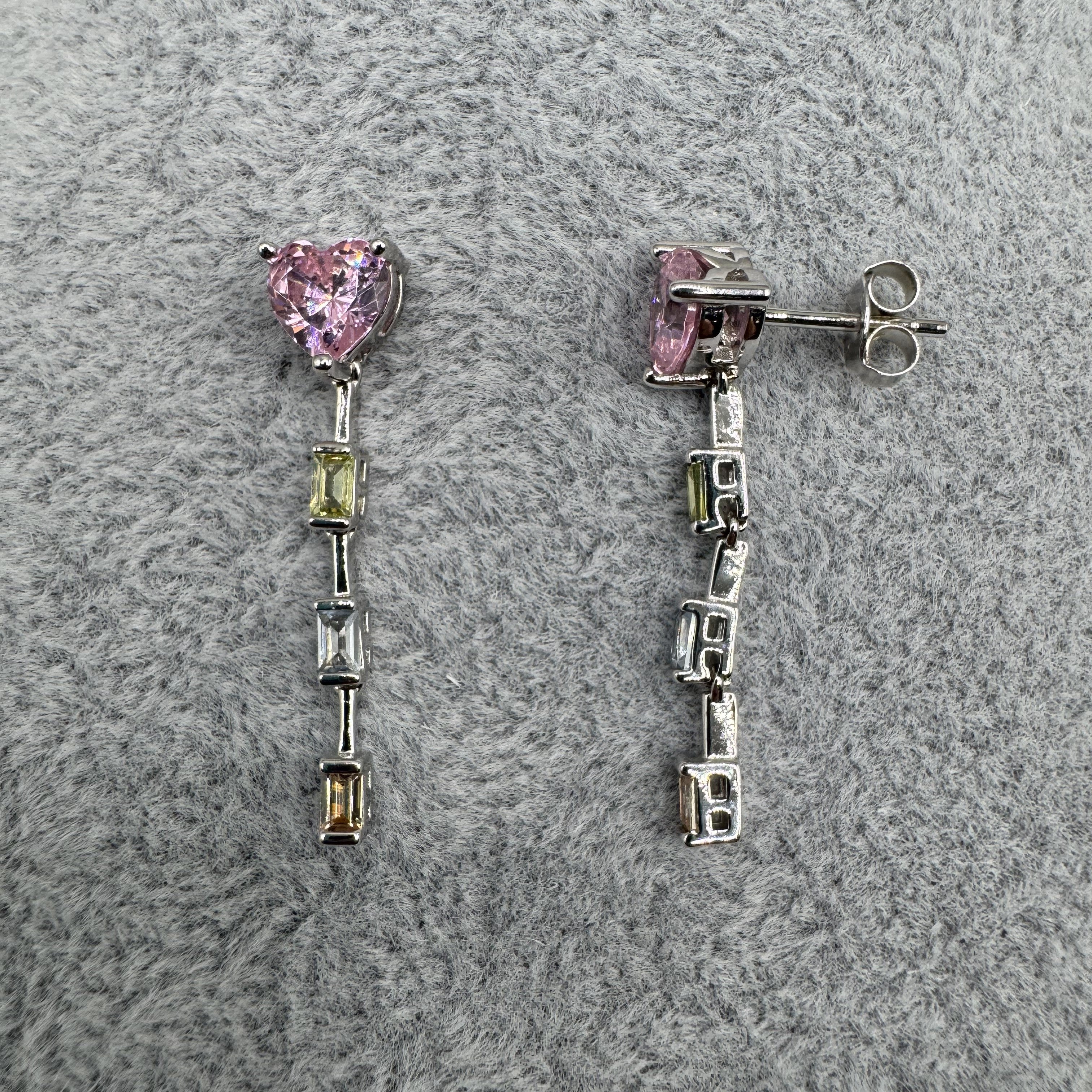 Orecchini Pendenti in Argento925 Con Cuori