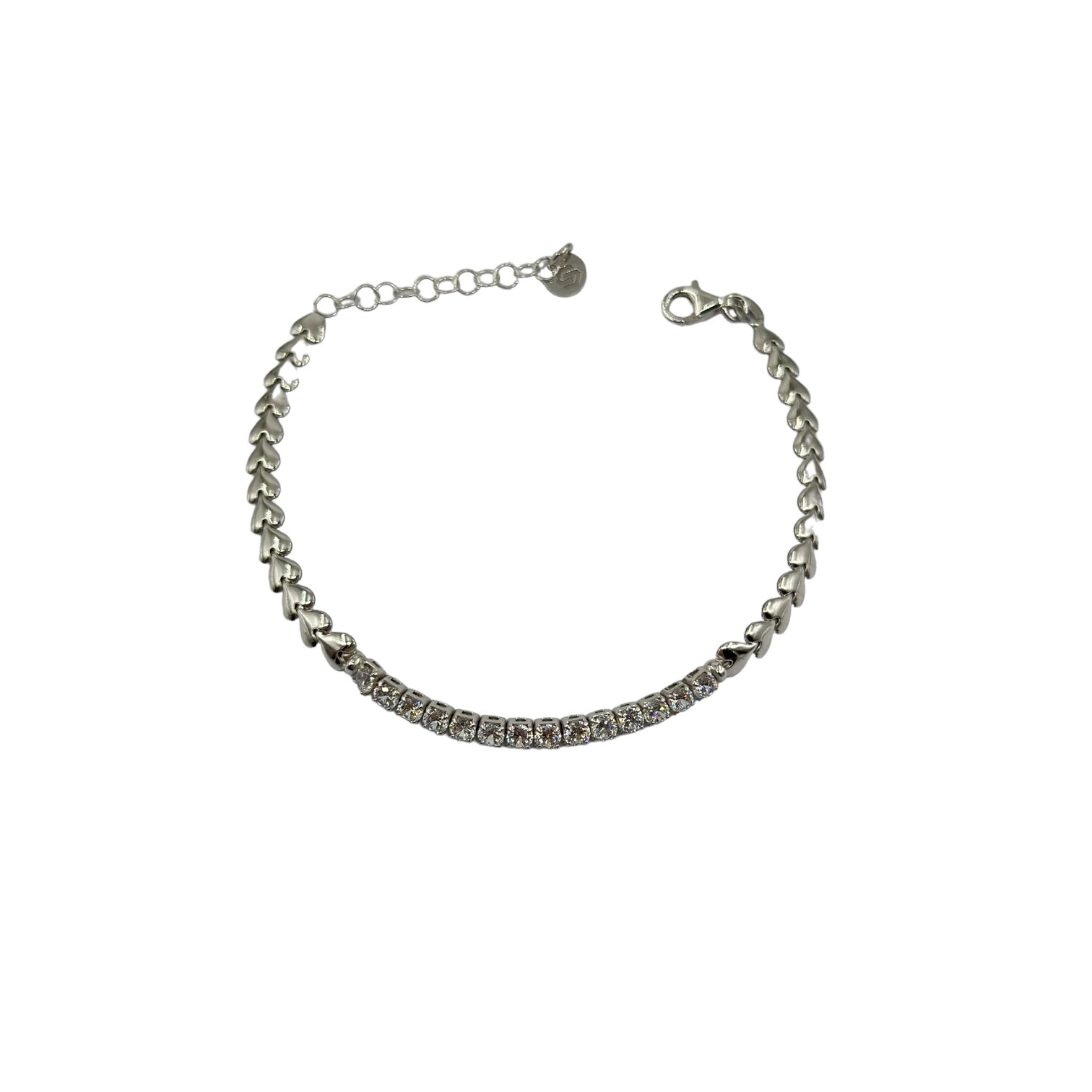 Bracciale Mezzo Tennis e Cuori Art.BR89