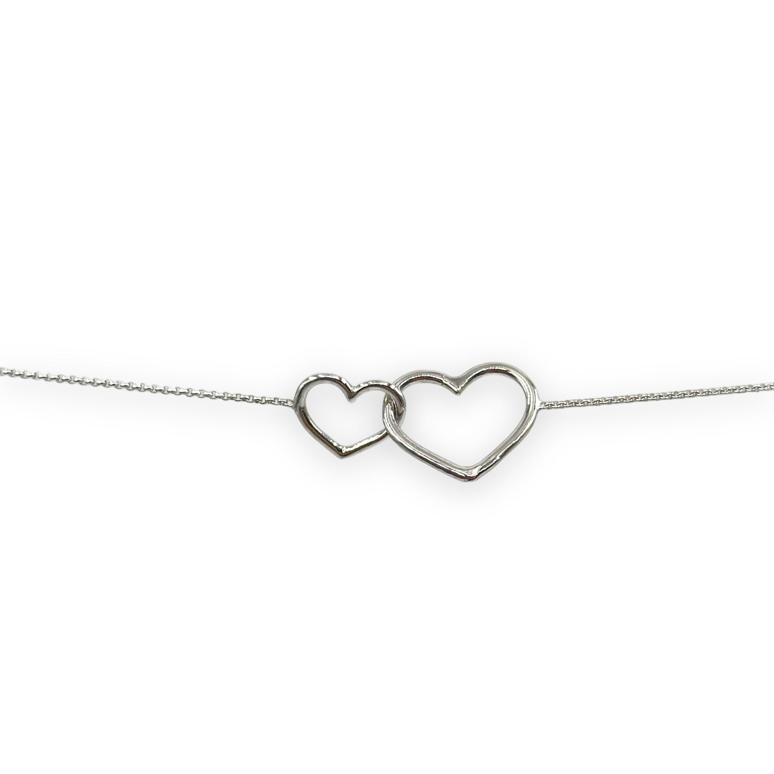 Bracciale Con Doppio Cuore Incatenato Grande Art.BR104