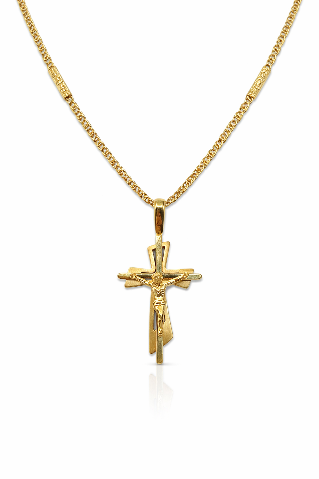 Collana Argento925 Stile Barocco Con Crocifisso