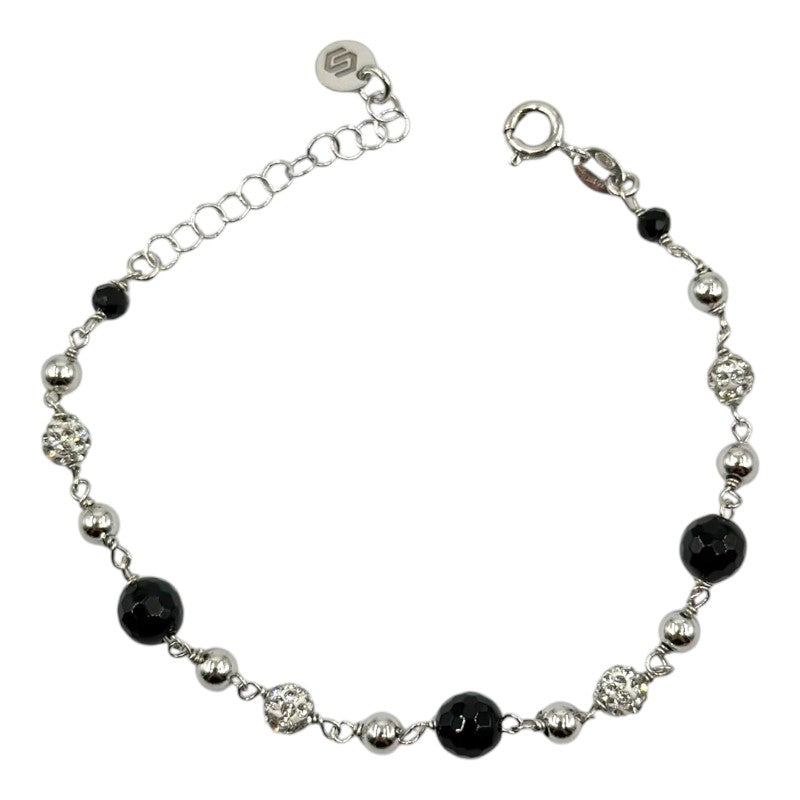 Bracciale Con Palline Nere e Zirconate Art.BR122