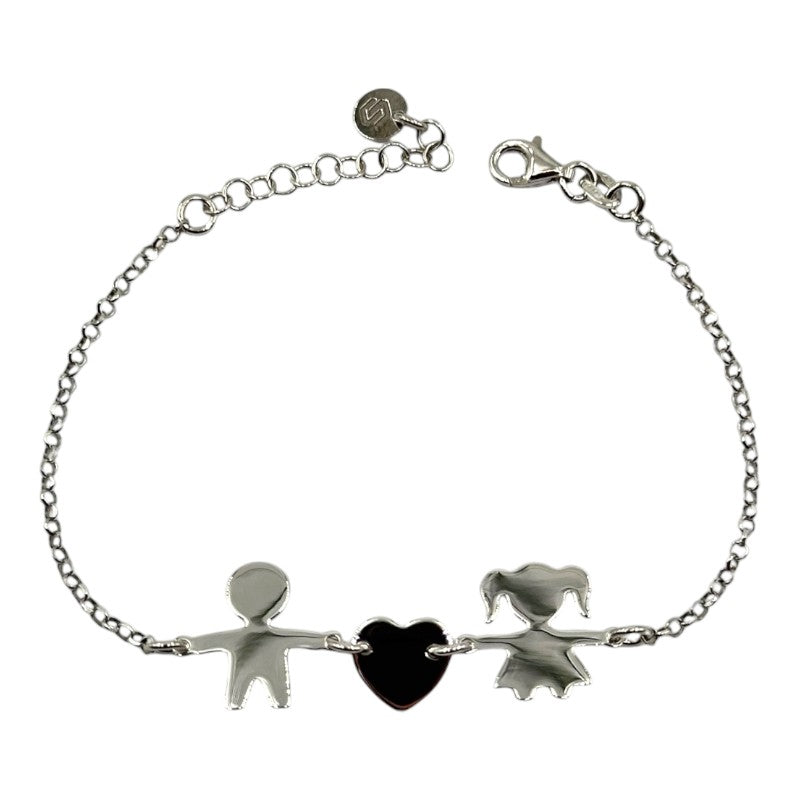 Bracciale Famiglia Con Cuore Centrale Art.BR111