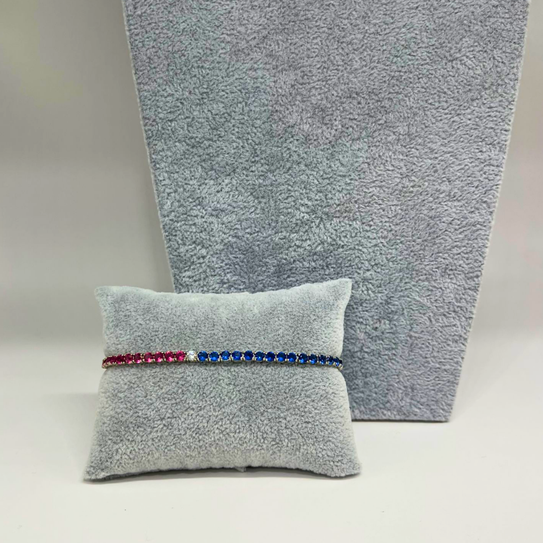 Bracciale Tennis Blu e Rosa