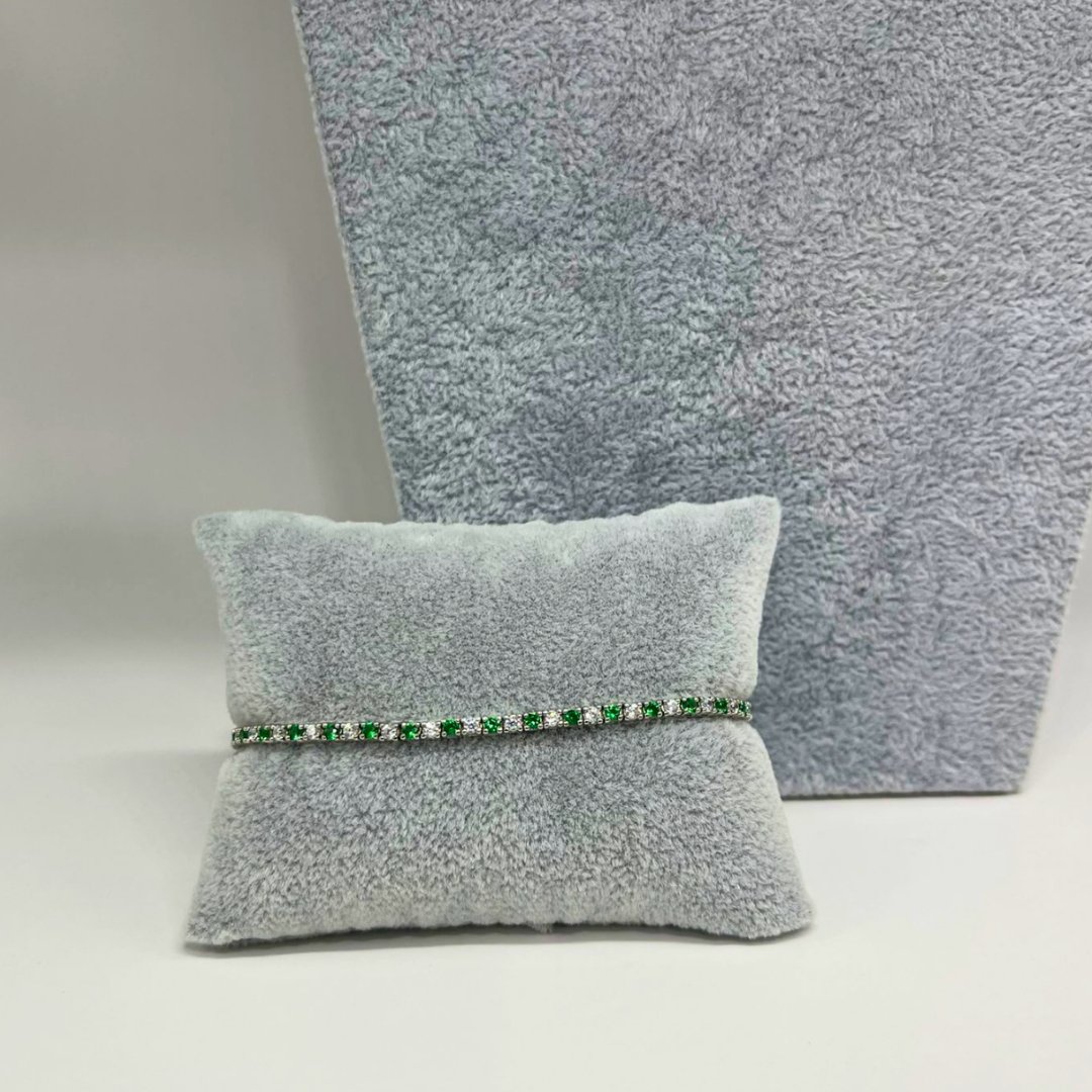 Bracciale Tennis Green White