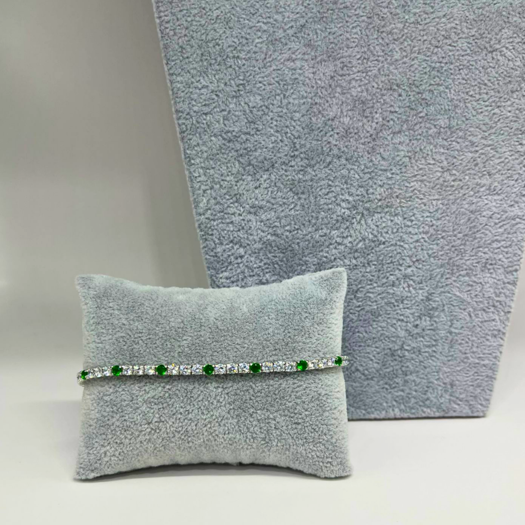 Bracciale Tennis Bianco e Verde