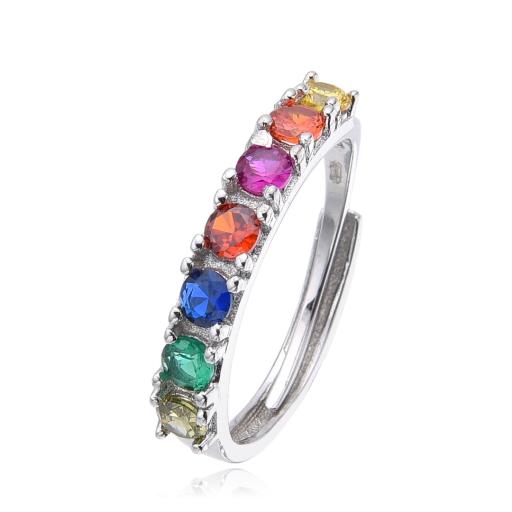 Anello Argento925 Con Zirconi Multicolore Art.5563-C