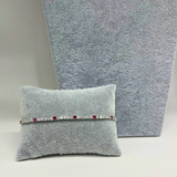 Bracciale Tennis Bianco e Rosa