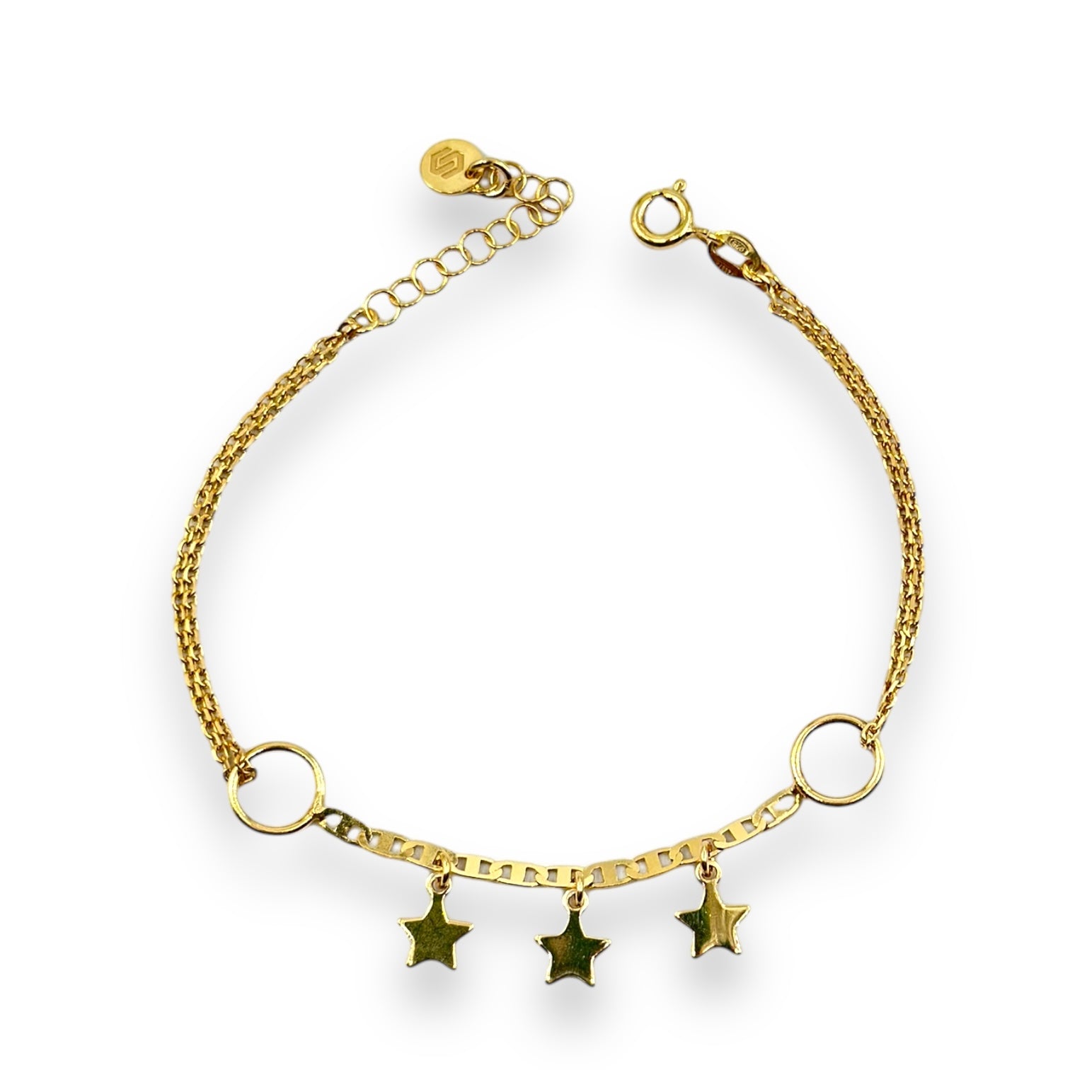 Completo Collana + Bracciale Con 3 Stelle Pendenti Art.CL24+BR43