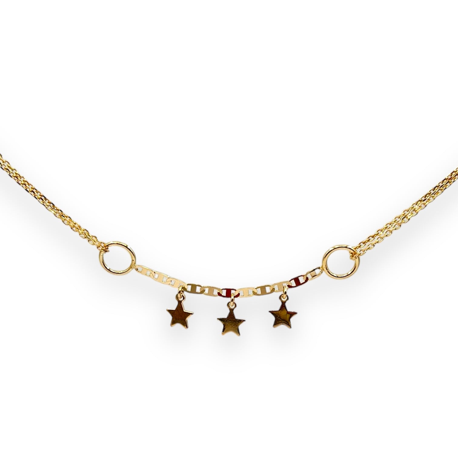 Completo Collana + Bracciale Con 3 Stelle Pendenti Art.CL24+BR43