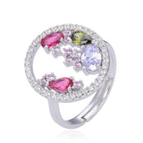 Anello Argento925 Con Zirconi Motivo Circolare Art.6637-C1