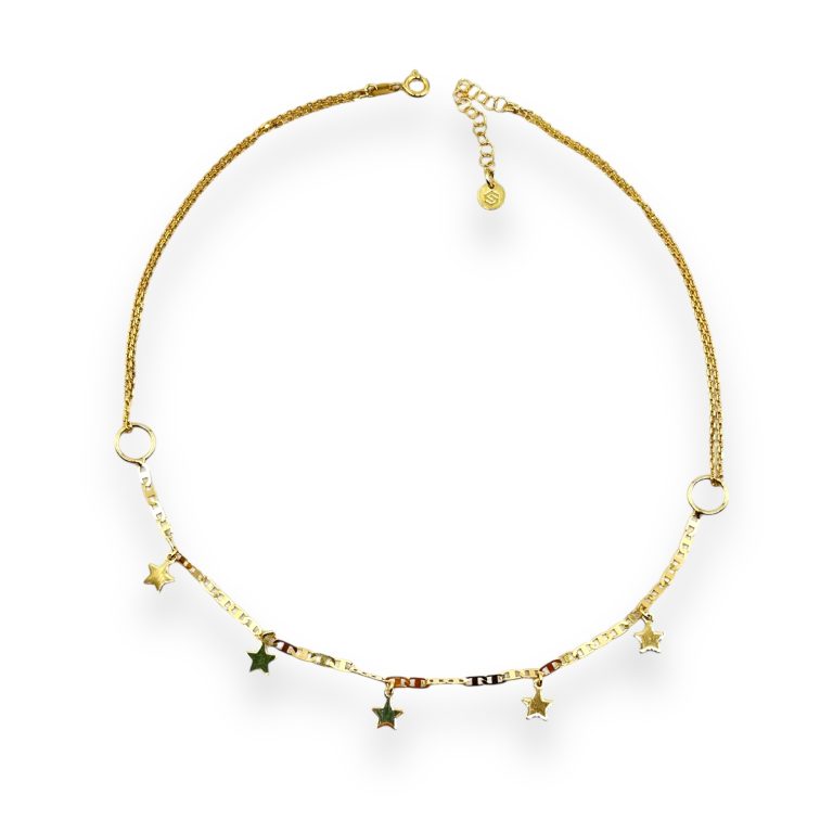 Completo Collana + Bracciale Con 3 Stelle Pendenti Art.CL24+BR43