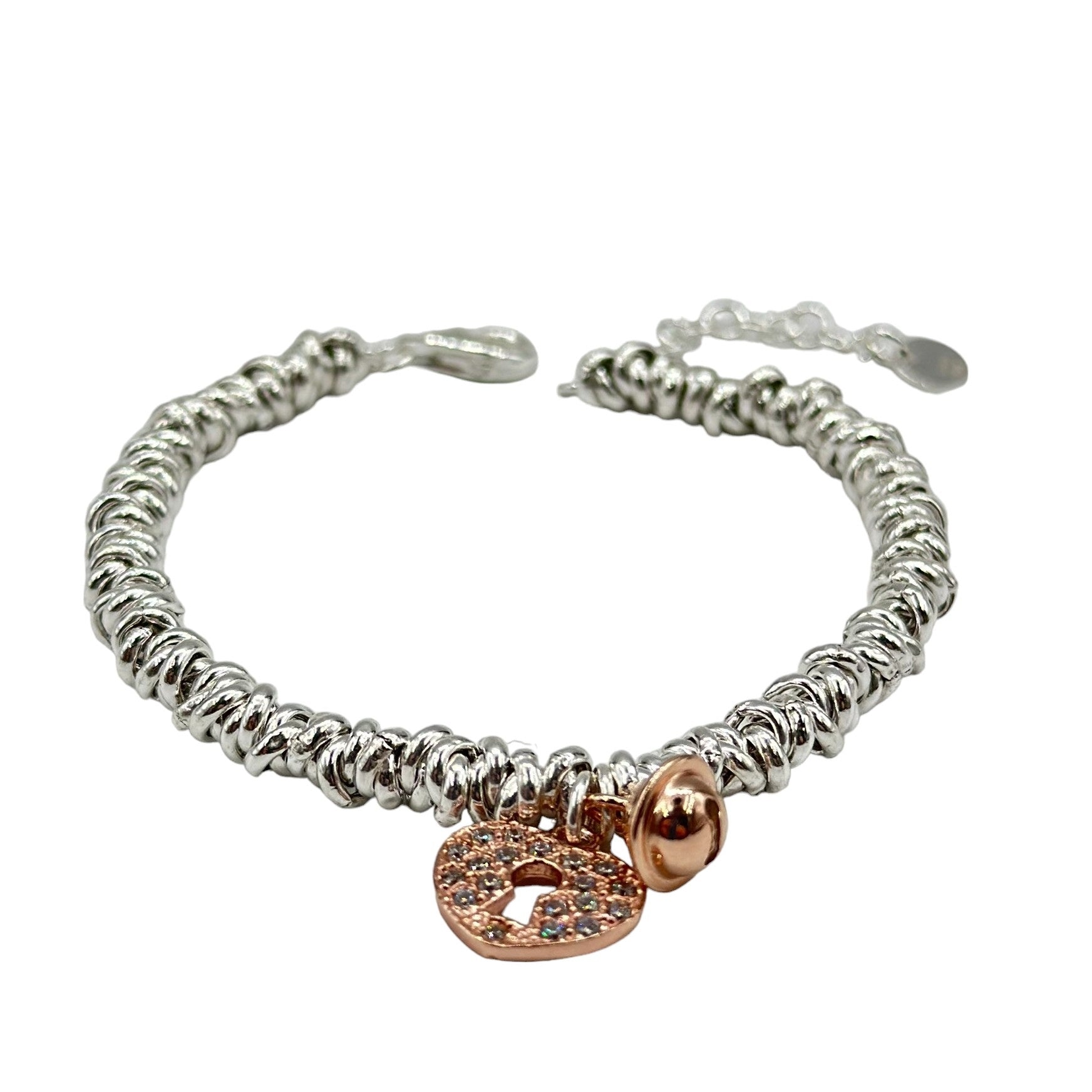 Bracciale Cuore Con Lucchetto Oro Rosa Art.BR01