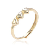 Anello Argento925 Dorato Con 3 Cuoricini Art.7257-G