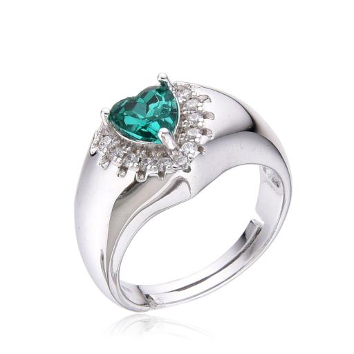 Anello Argento925 Con Zircone a Forma Di Cuore Art.7747-VD