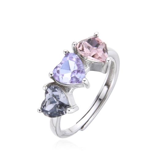 Anello Argento925 Con 3 Cuoricini Zirconati Art.7762-C2