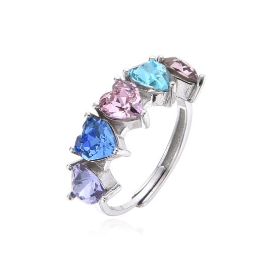 Anello Argento925 Con 5 Cuoricini Zirconati Art.7767-C2