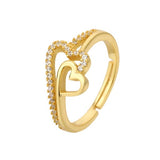 Anello Argento925 Dorato Con Zircone e Cuore Centrale Art.9461-Y