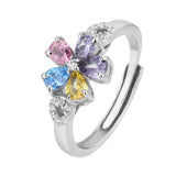Anello Argento925 Con Zirconi a Forma di Fiore Art.9537-B