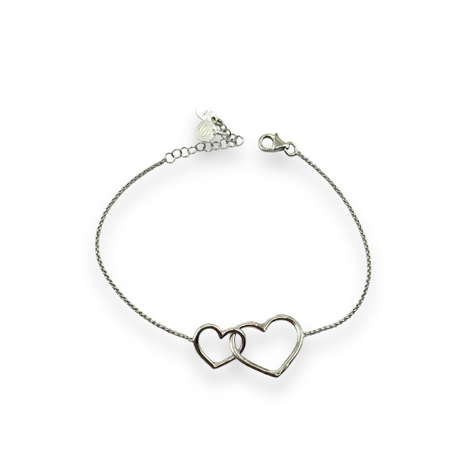 Bracciale Con Doppio Cuore Incatenato Grande Art.BR104