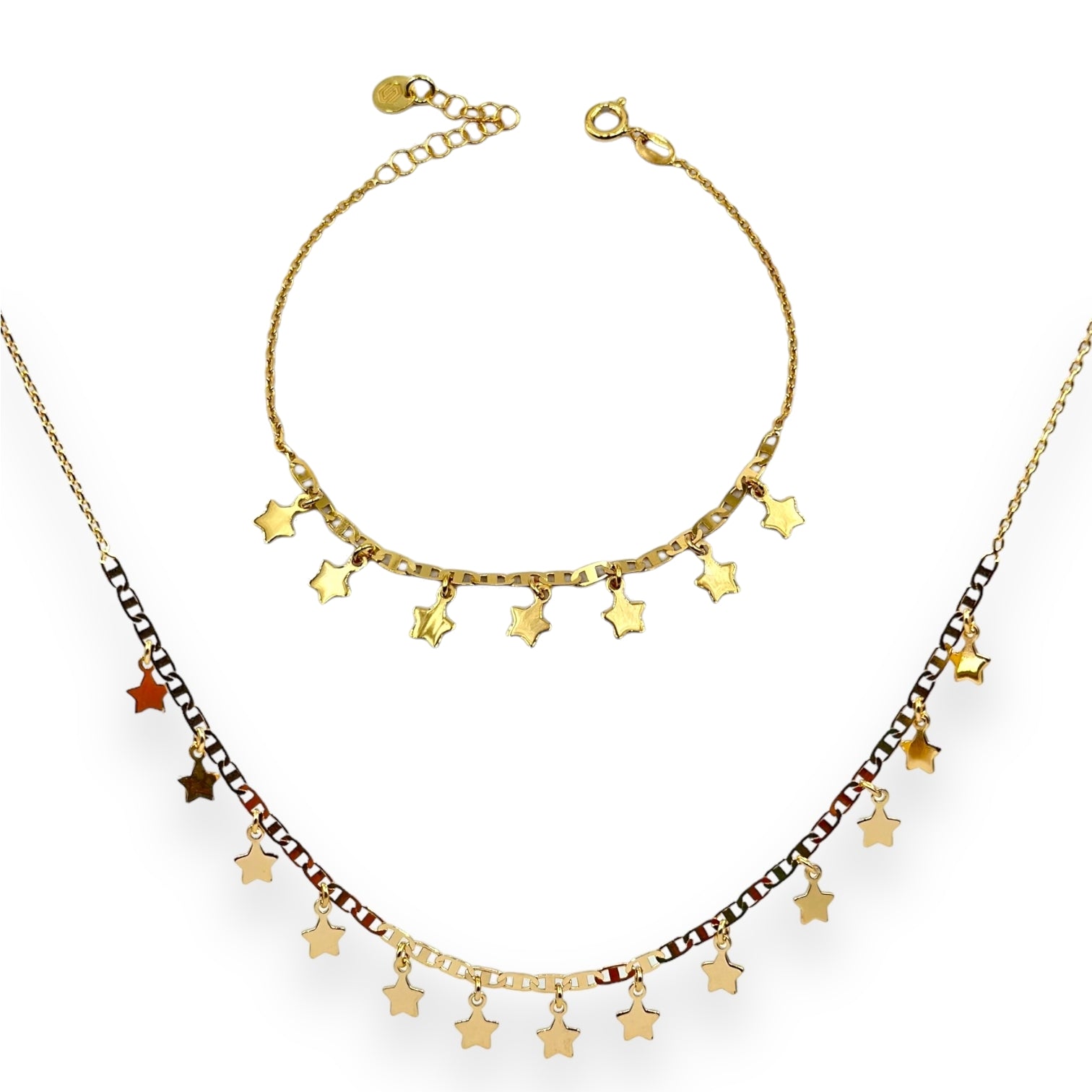 Completo Collana + Bracciale Con Stelle Pendenti Art.CL17+BR37