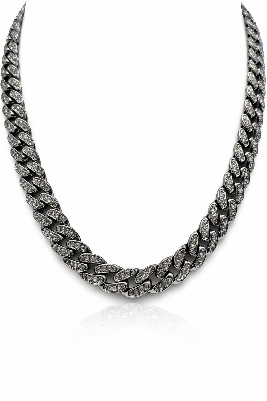 Collana Uomo Acciaio Cuban Link Zirconata