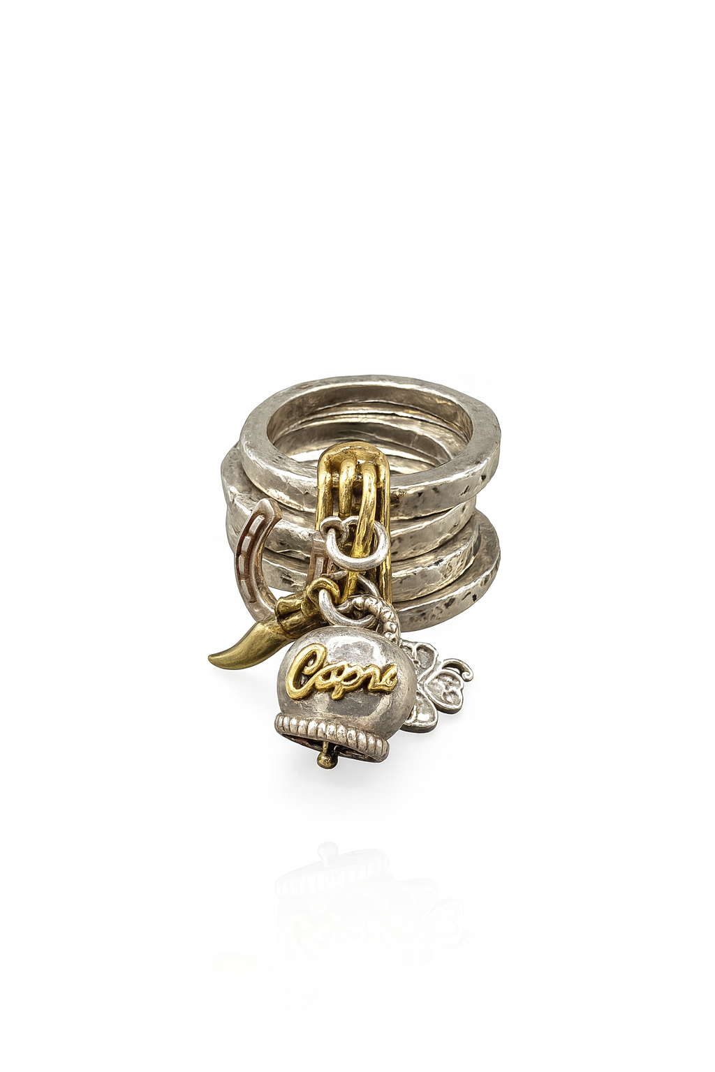 Anello In Argento 925 Capri Con Campanella a 4 Fasce Separate A249