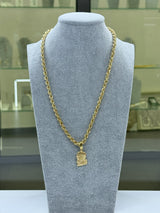 Collana Funetta 5 mm Con Ciondolo Padre Pio