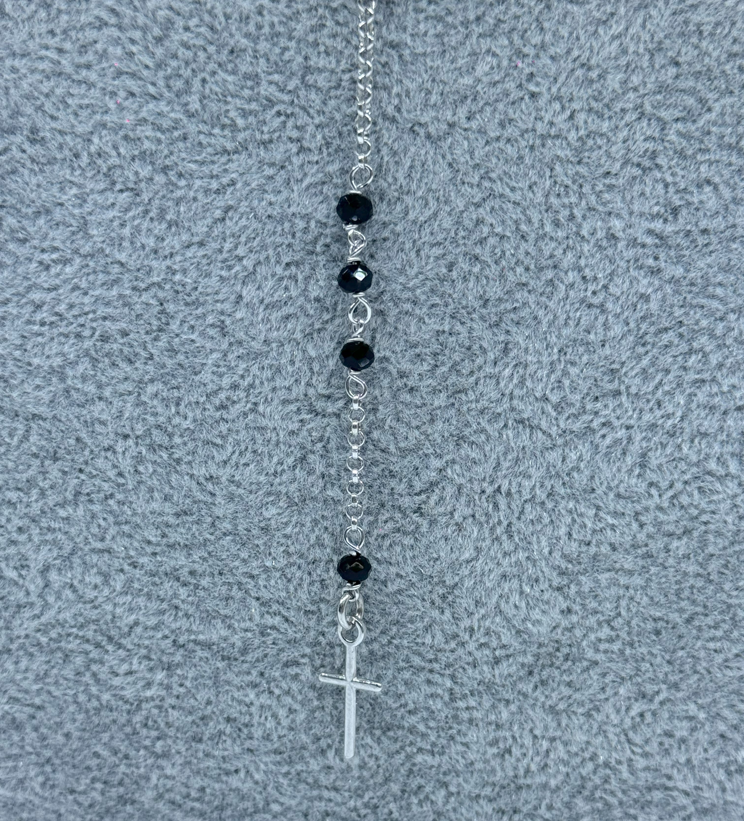 Collana Argento 925 Rosario Con Crocifisso e Madonnina