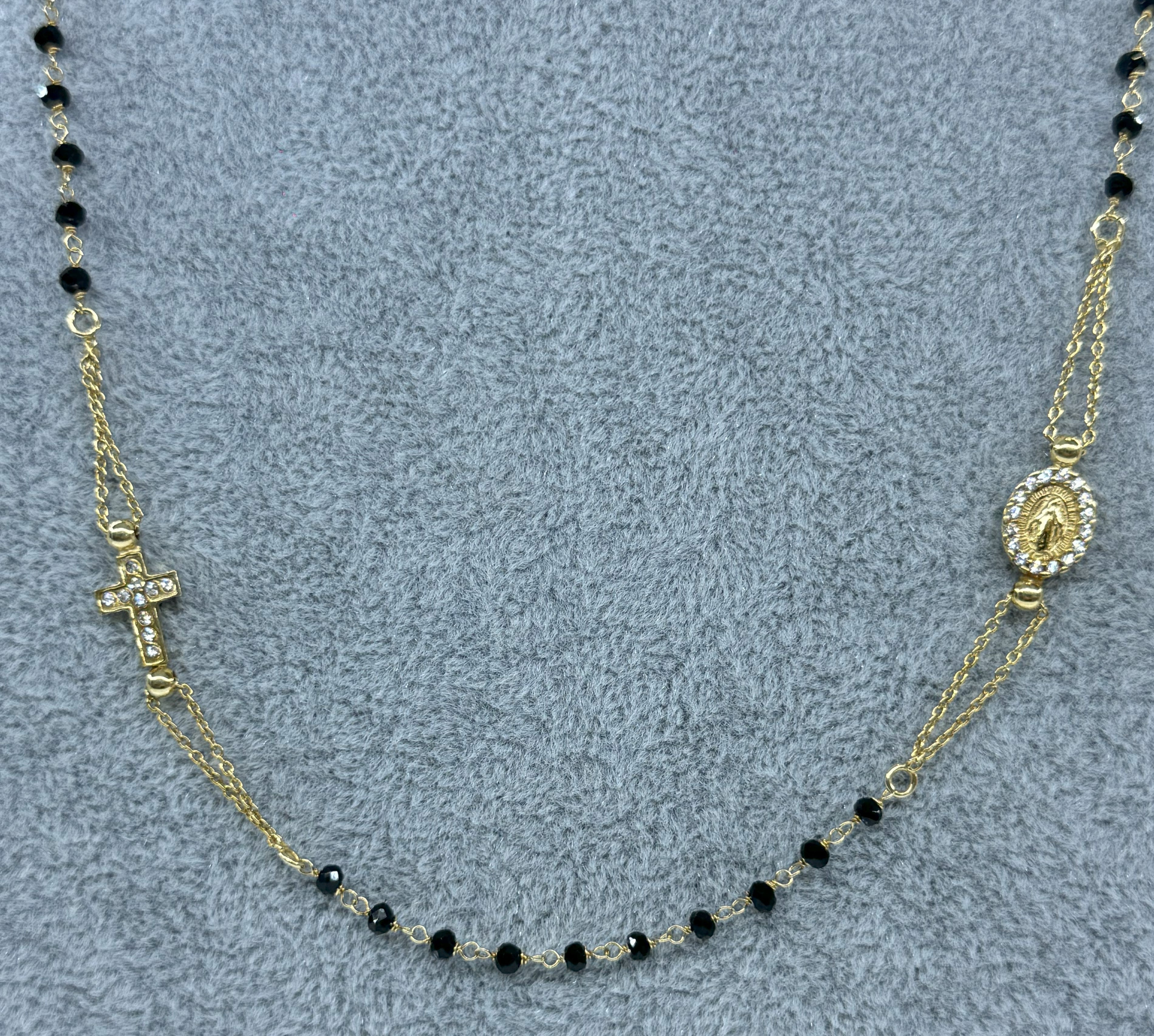 Collana Rosario Con Crocifisso e Madonnina