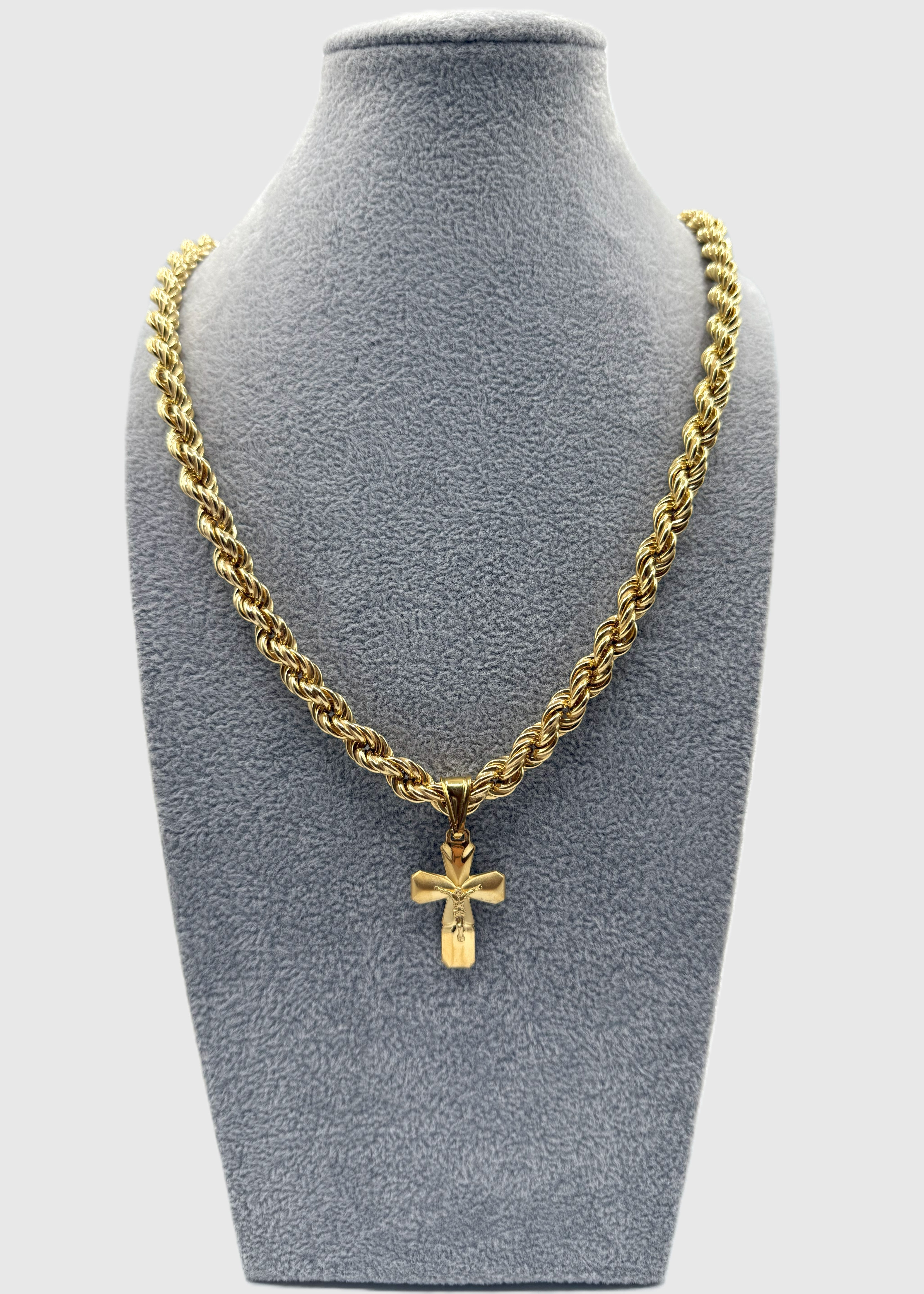 Collana Funetta 8mm  Con Ciondolo Crocifisso Argento 925