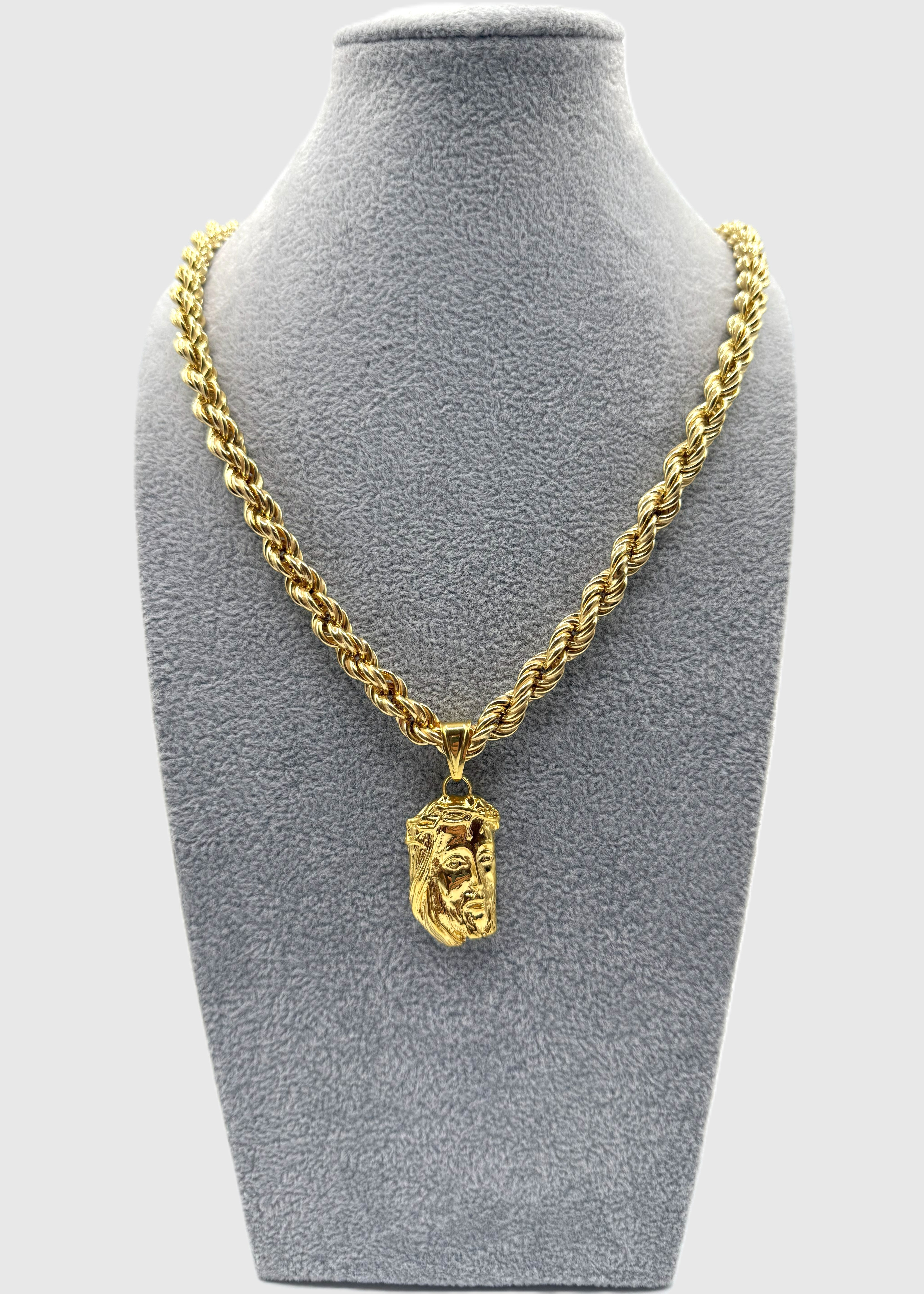 Collana Funetta 8mm x 60 Cm Con Ciondolo Gesù Argento 925