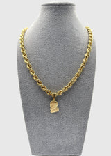 Collana Funetta 8mm x 60 Cm Con Ciondolo Padre Pio Argento 925